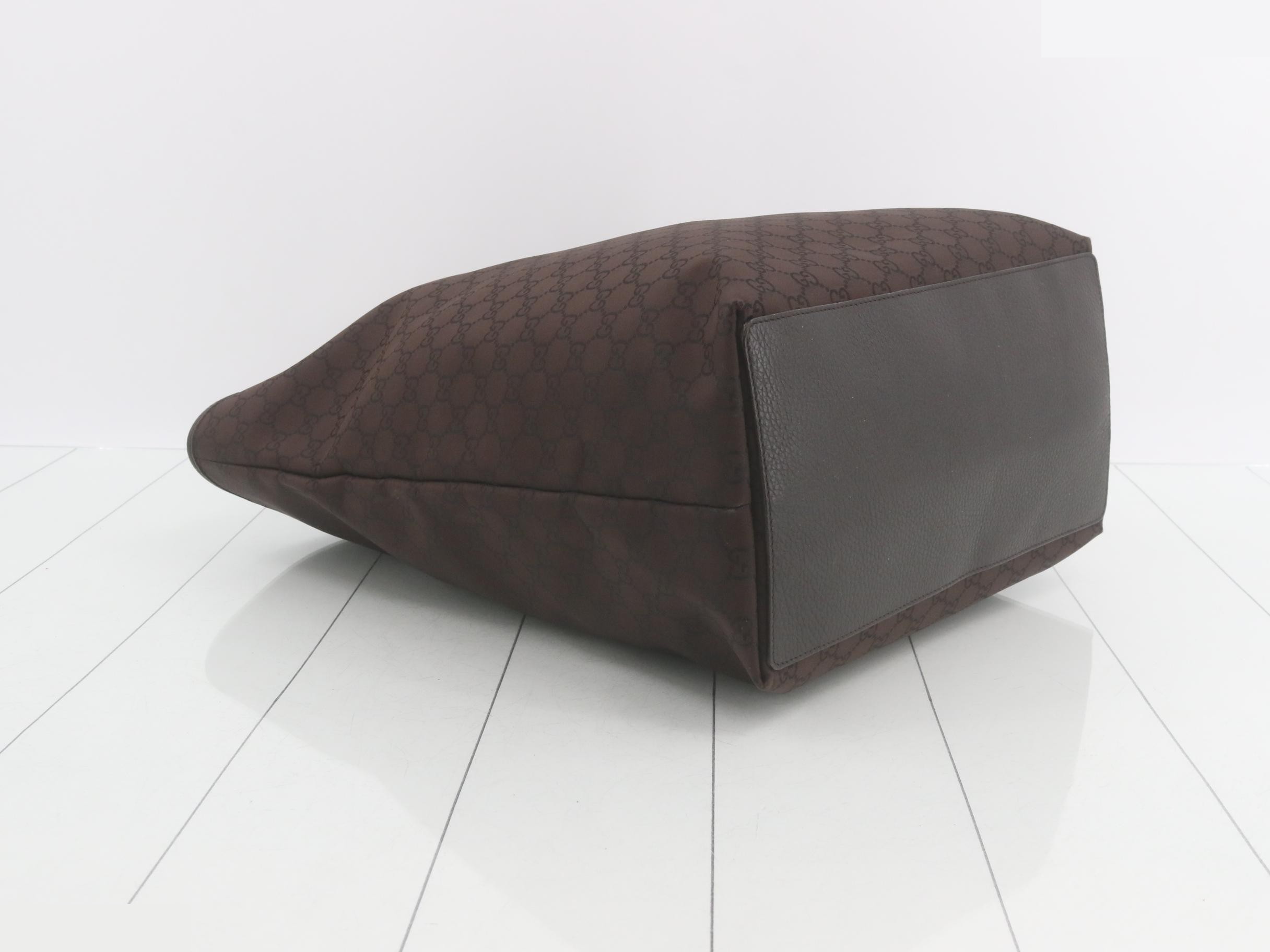 Nylon Canvas Handbag, Brown, 269123, 002404 — view 5