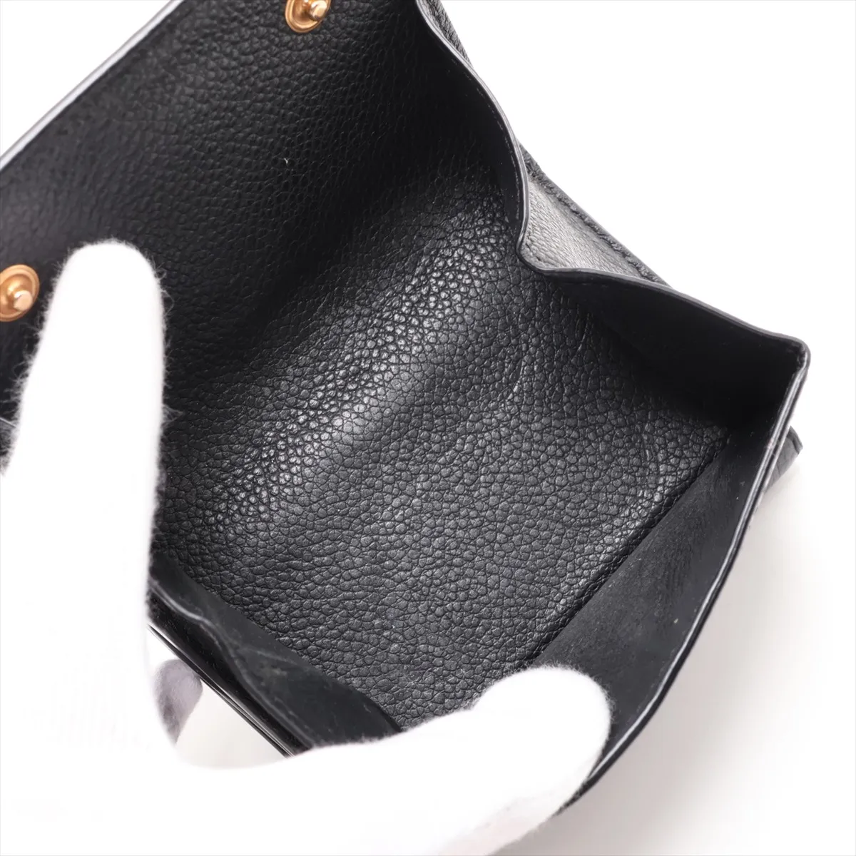 Line Origami Tiny Wallet TGN669959 Leather Compact Wallet Black — view 6
