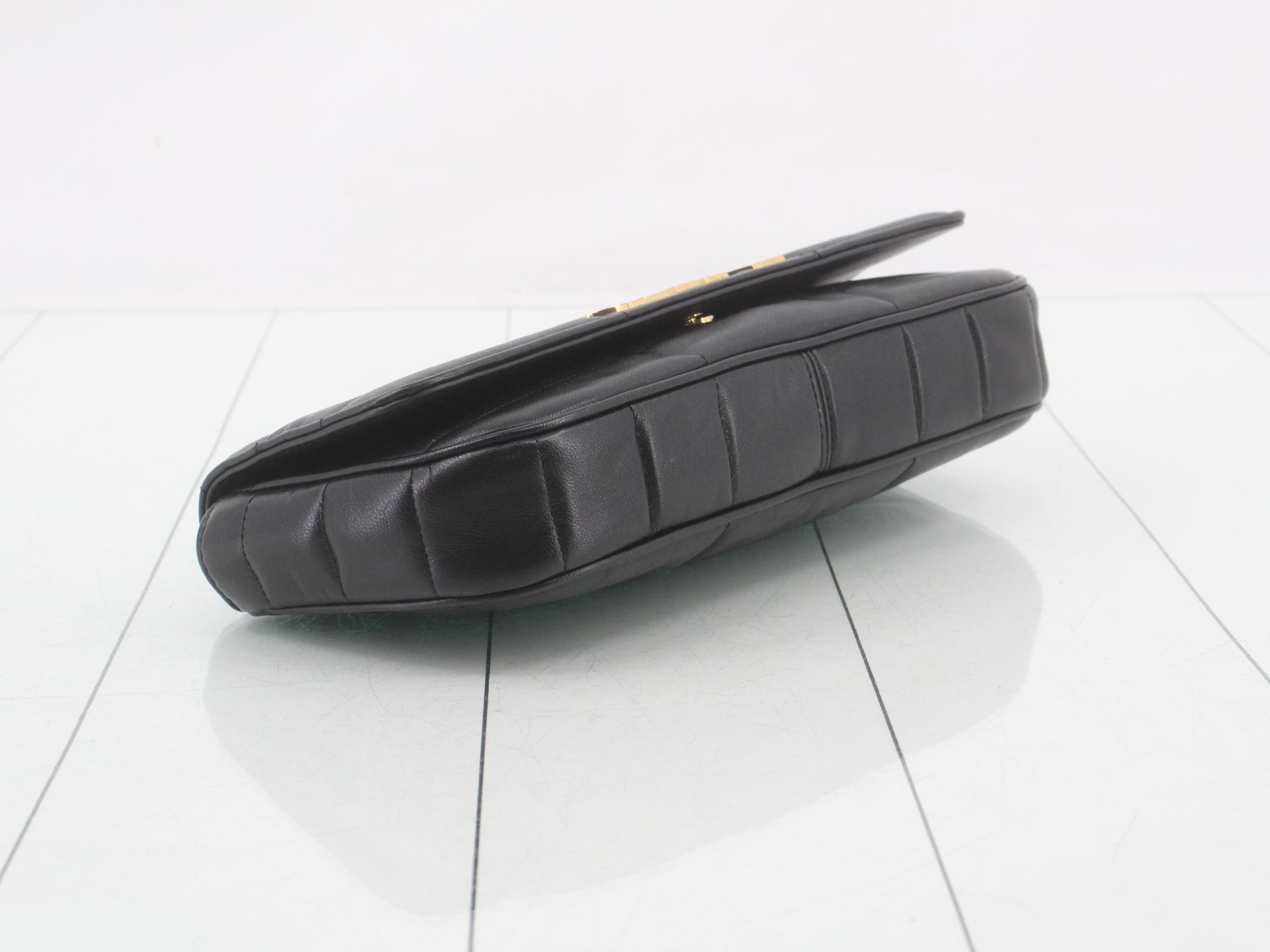 Matelassé Monochrome Leather Semi-Shoulder Bag — view 5