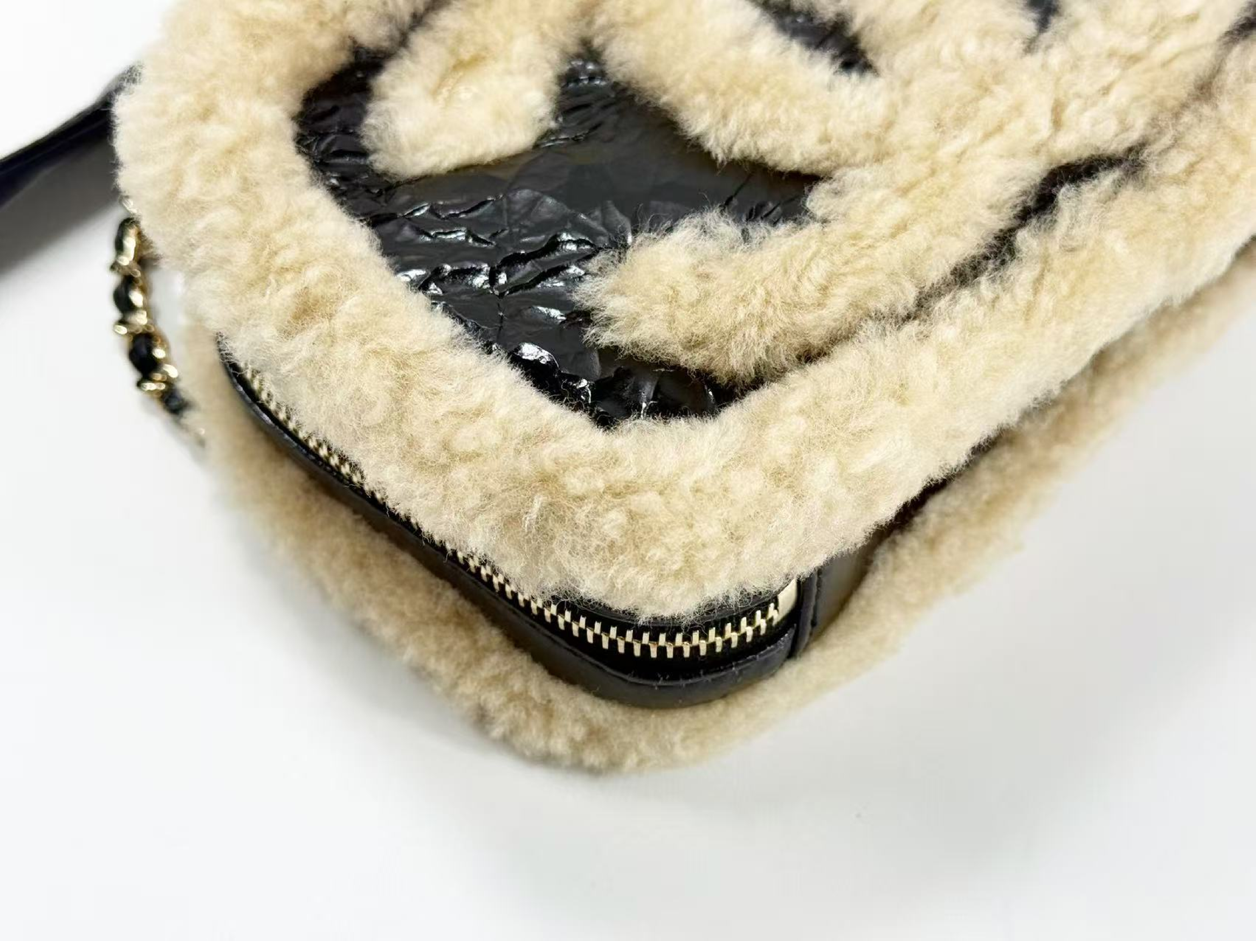 Large Coco Mouton Waist Pouch with Wrinkled Coco Charm, W18/H11/D5cm (approx.), Serial Number in the 28 range, with Authenticity Card and Seal, Gold Hardware, 28858708 Shoulder Bag — view 9