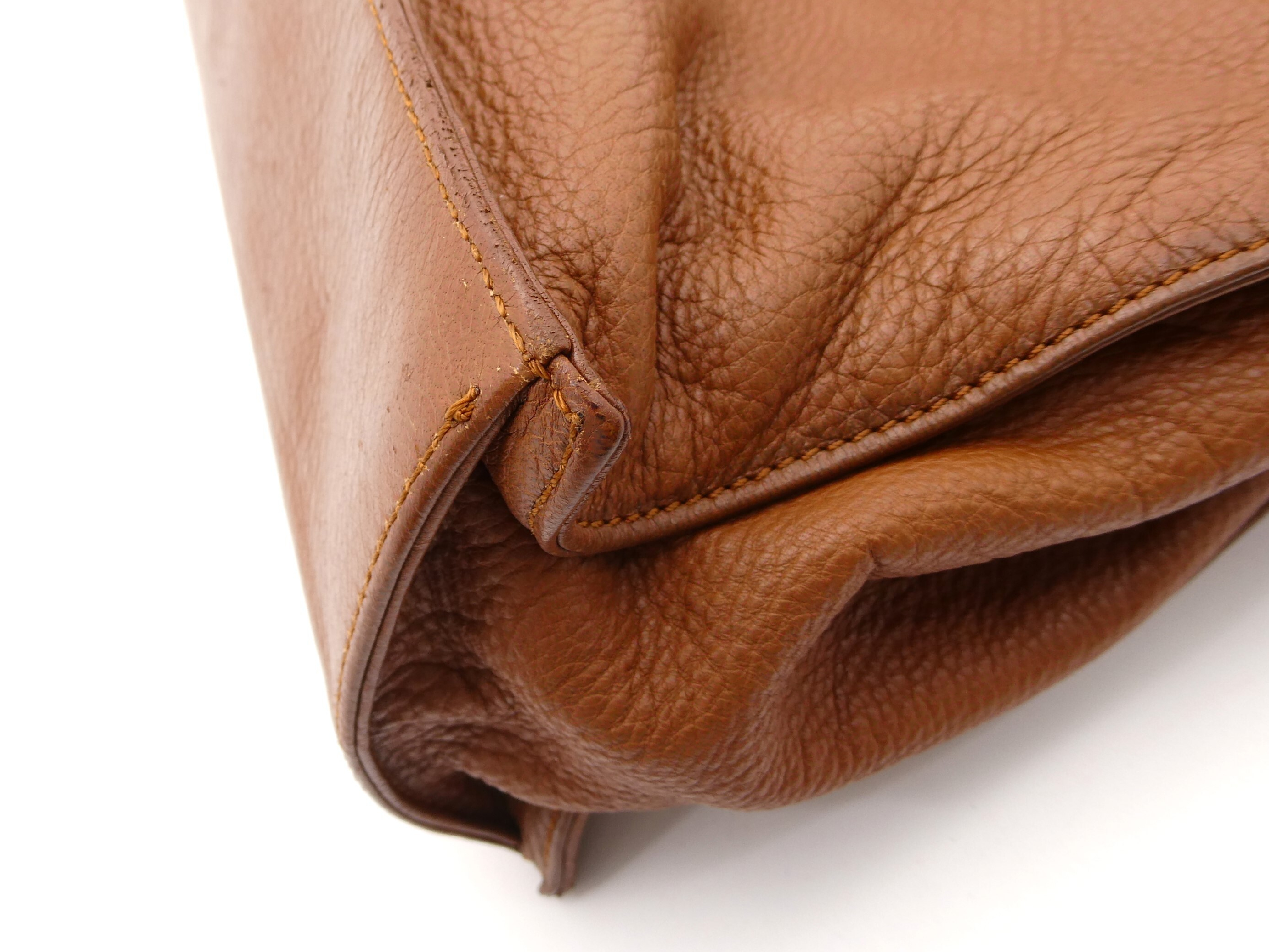 Coco Mark Leather Wood Handle Handbag — view 10