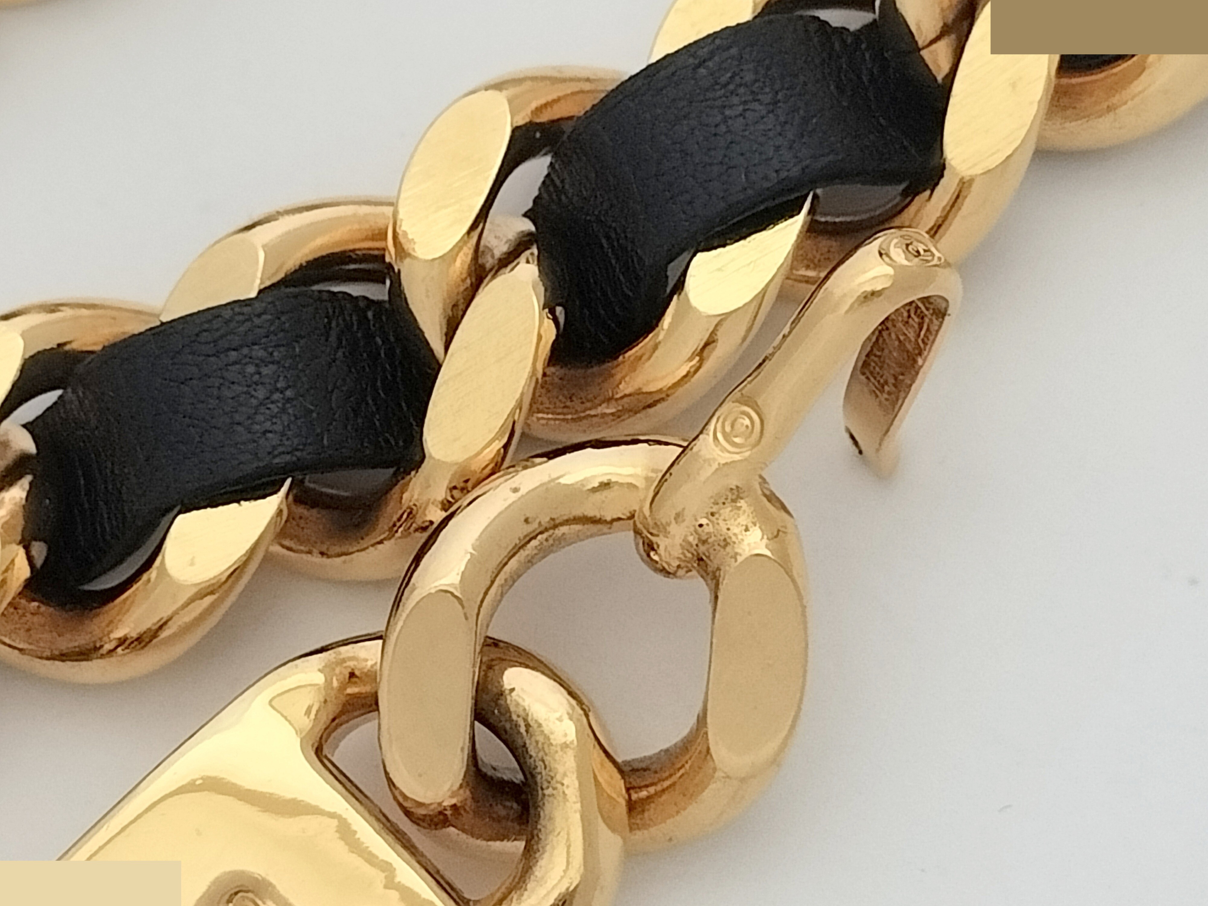 Coco Leather Gold Chain Belt (Chain approx. 81cm) — view 4