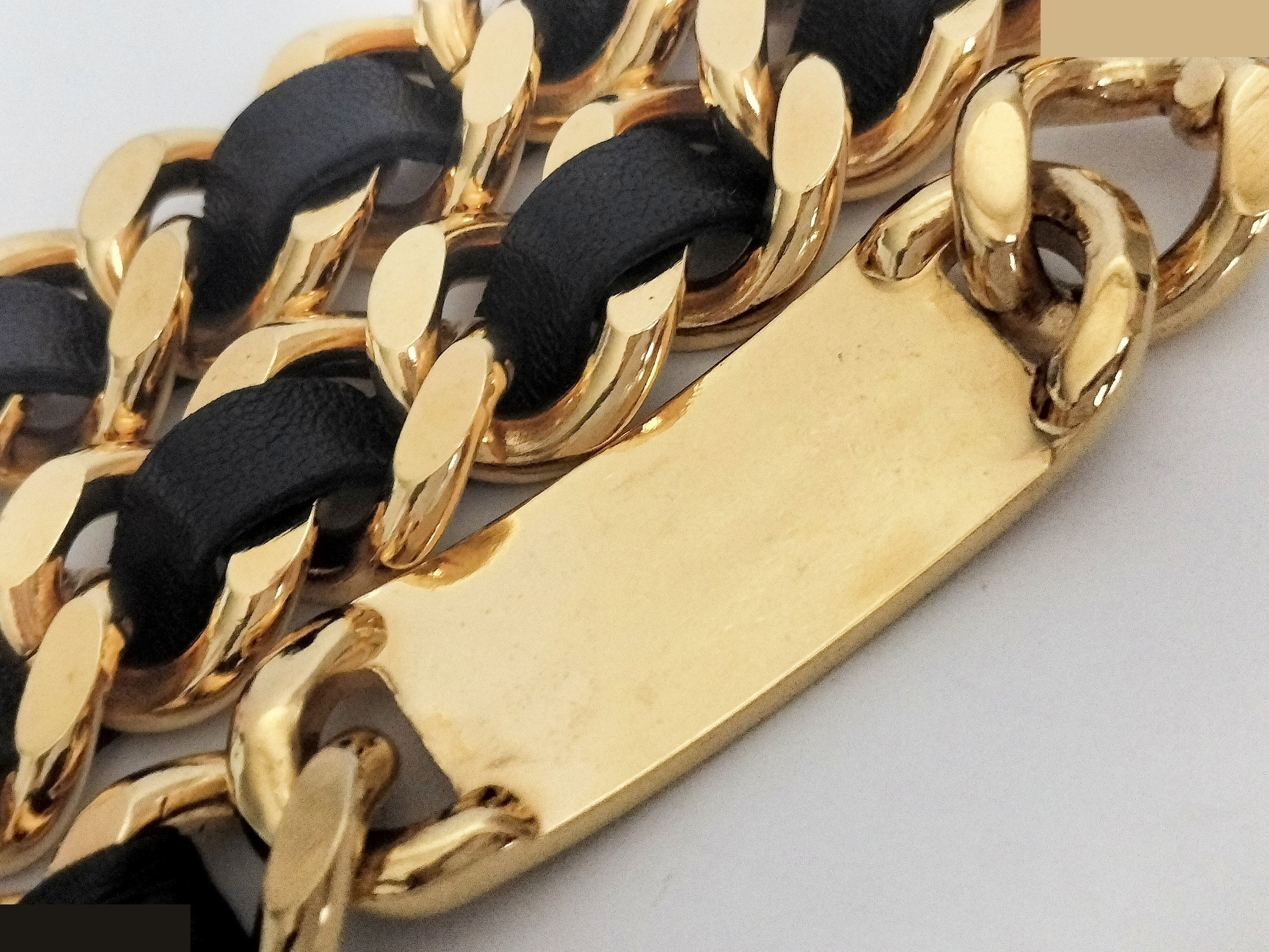 Coco Leather Gold Chain Belt (Chain approx. 81cm) — view 6