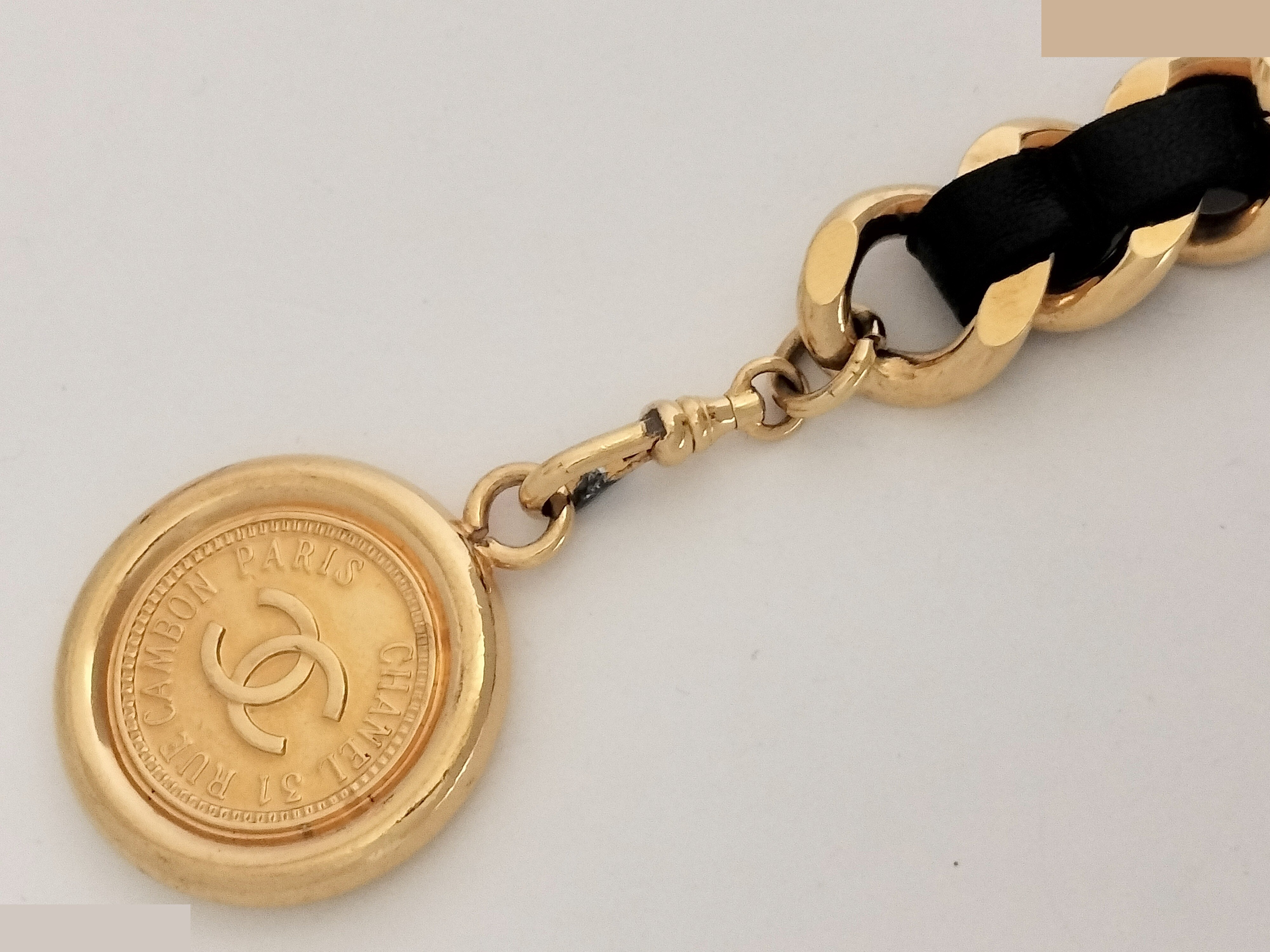 Coco Leather Gold Chain Belt (Chain approx. 81cm) — view 8