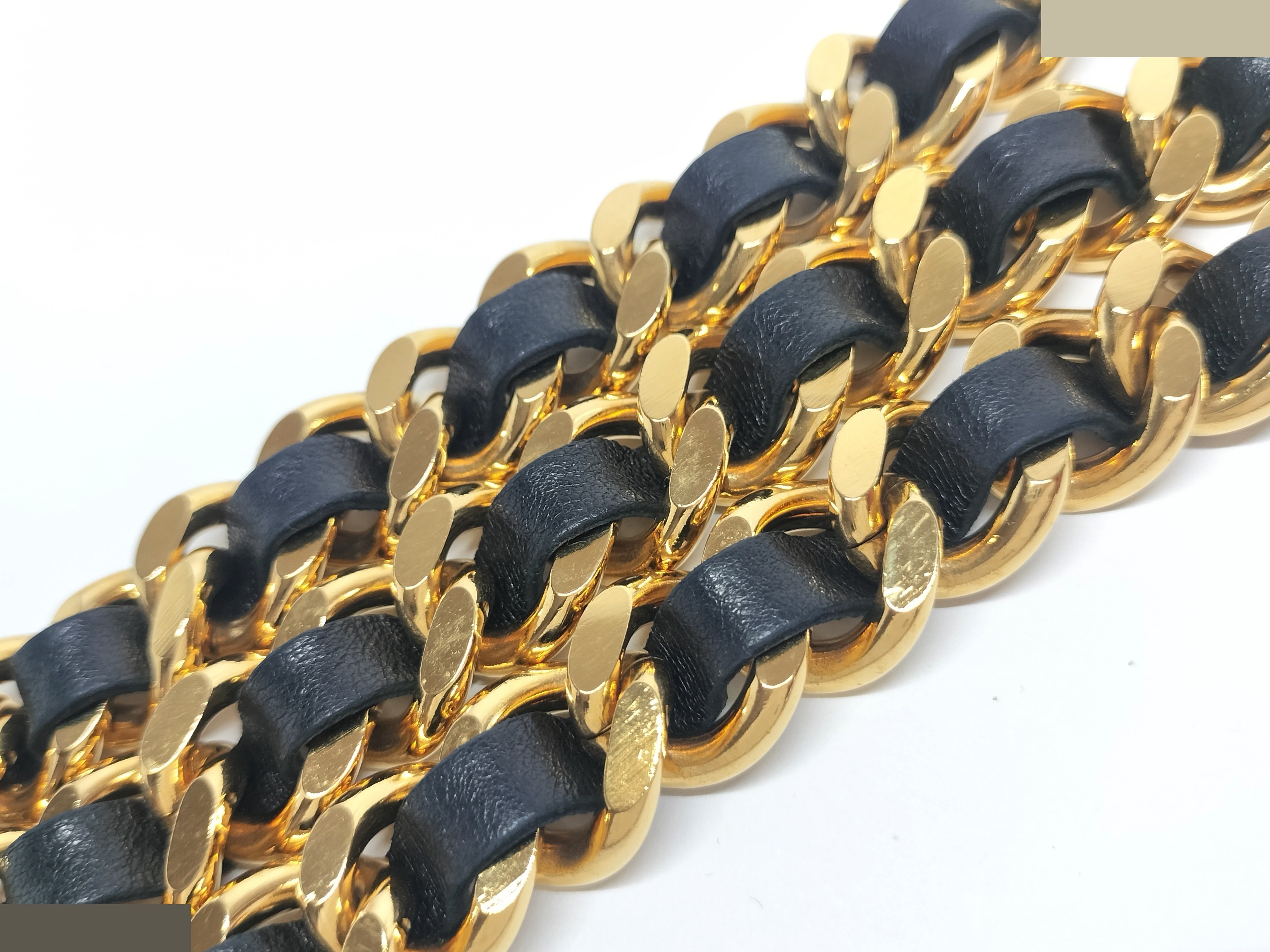 Coco Leather Gold Chain Belt (Chain approx. 81cm) — view 9