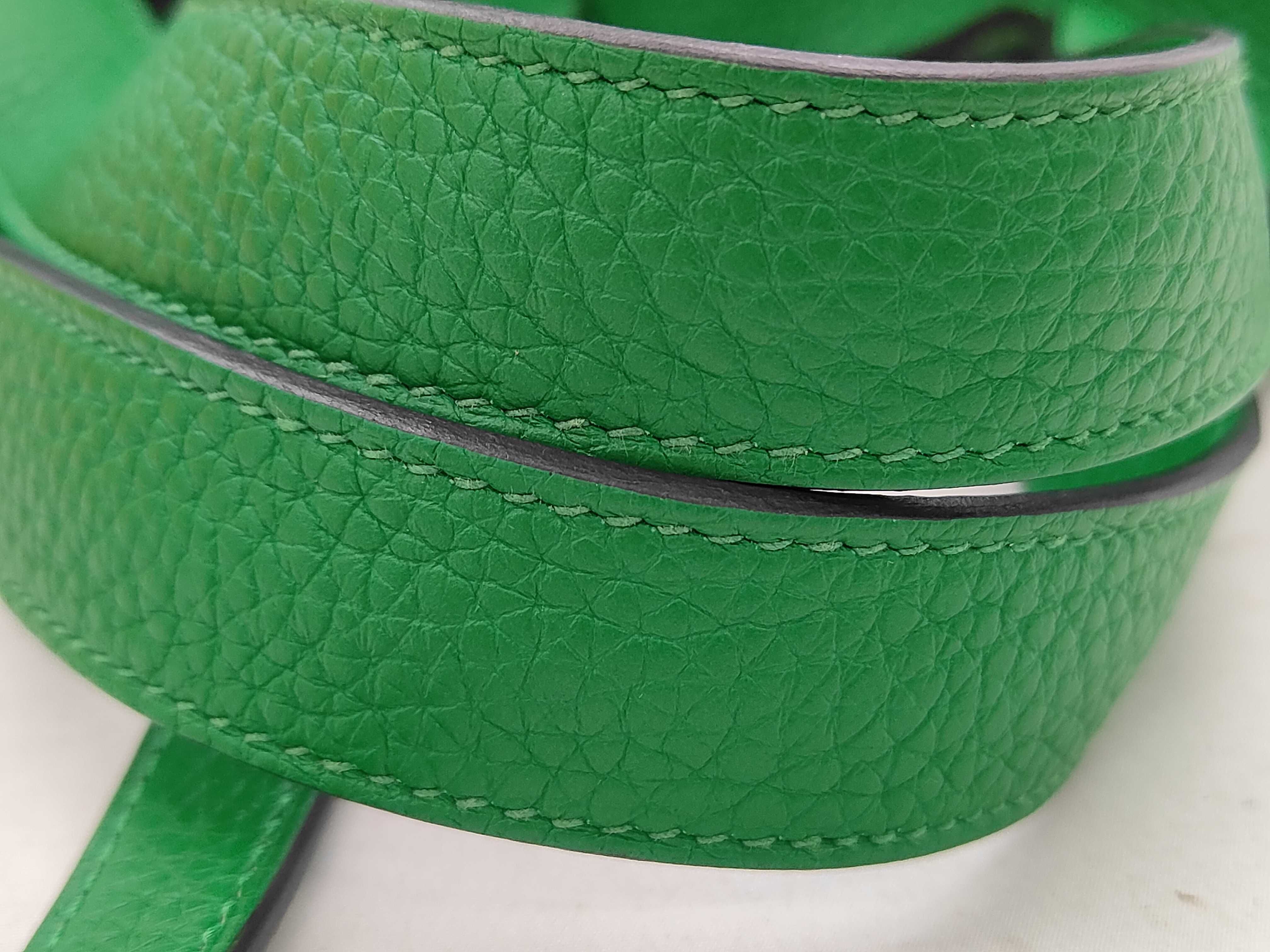 Picotin Lock PM Monochrome So Green Taurillon Clemence Bamboo Z Stamp Handbag — view 4