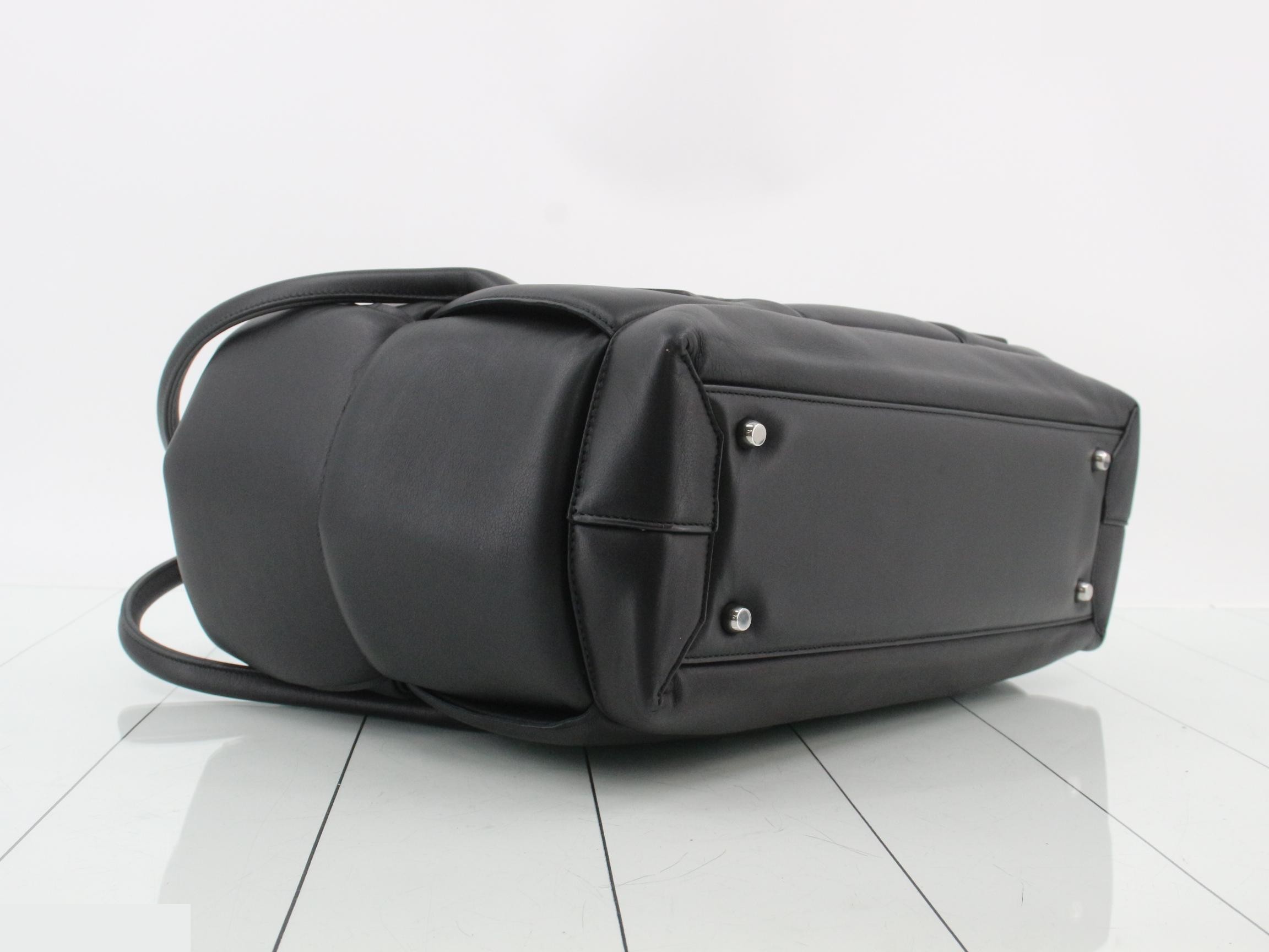 Leather tote bag, black — view 5