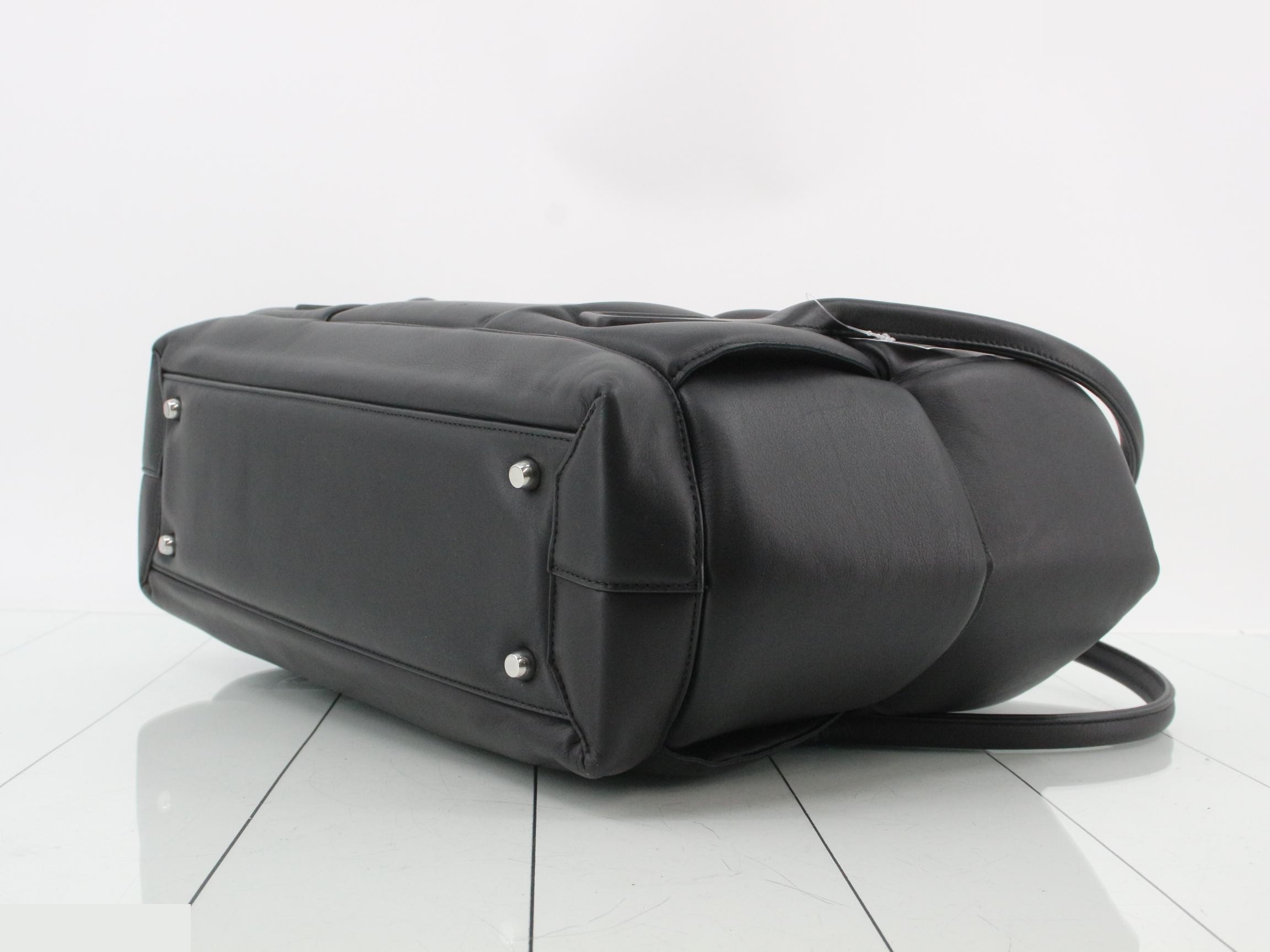 Leather tote bag, black — view 6