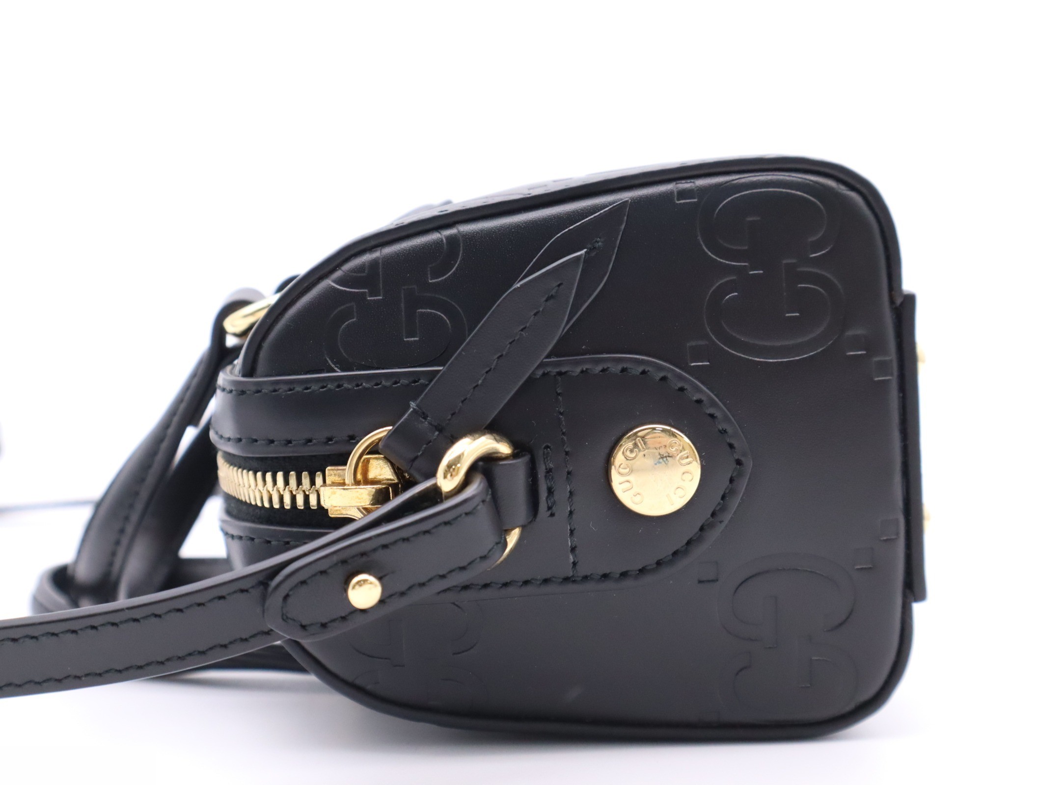 Leather GG Super Mini Boston Bag with Dust Bag — view 3