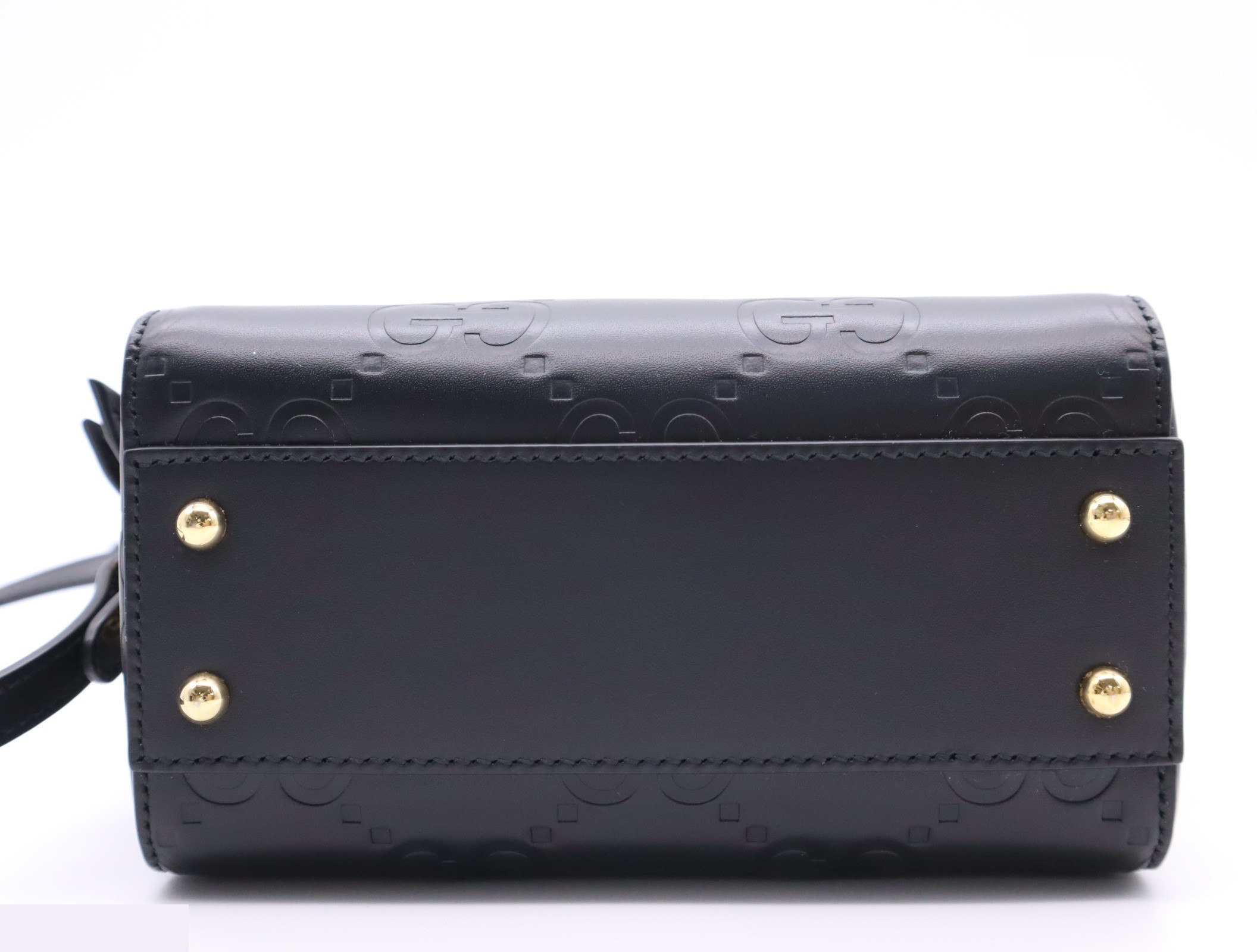 Leather GG Super Mini Boston Bag with Dust Bag — view 4