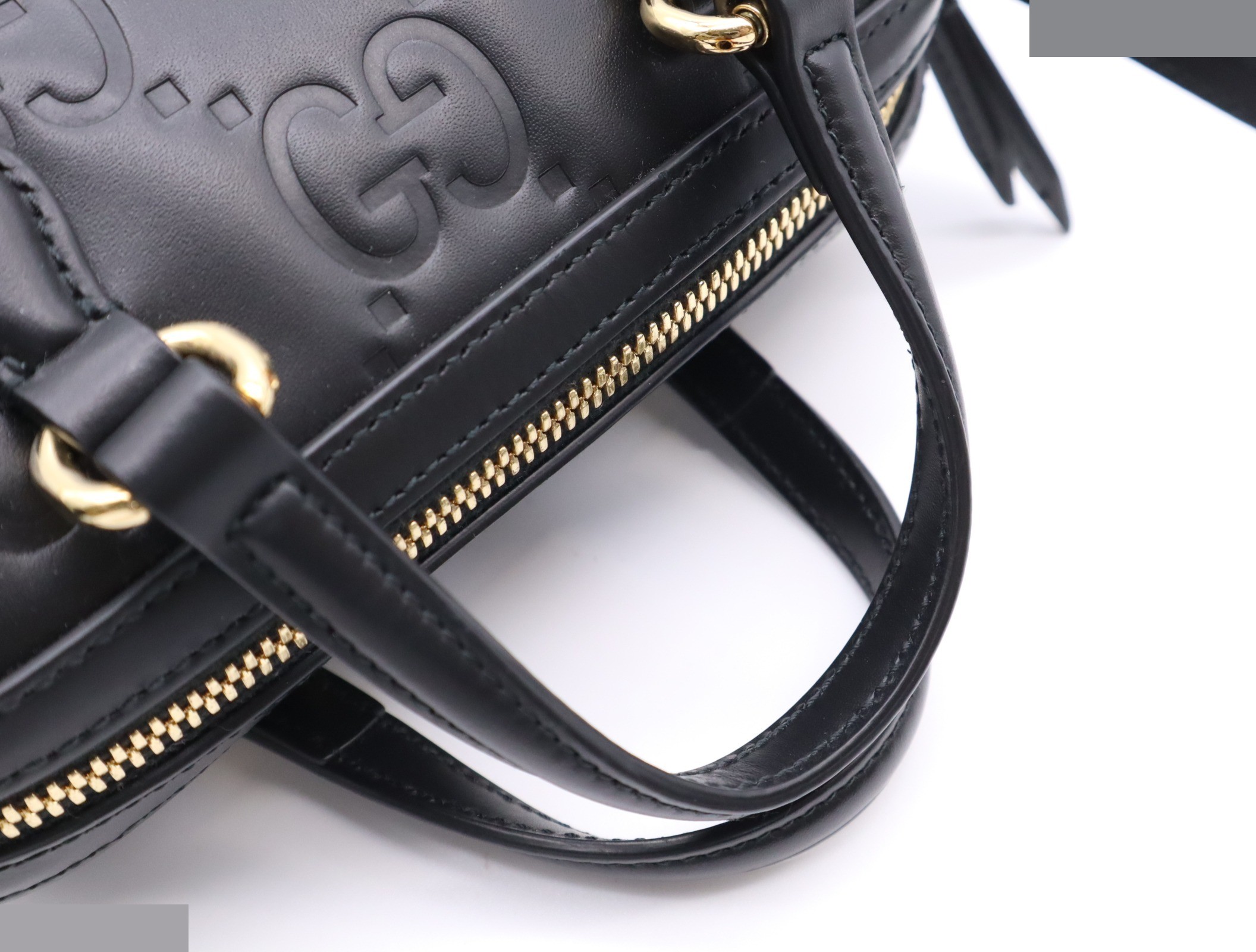 Leather GG Super Mini Boston Bag with Dust Bag — view 7