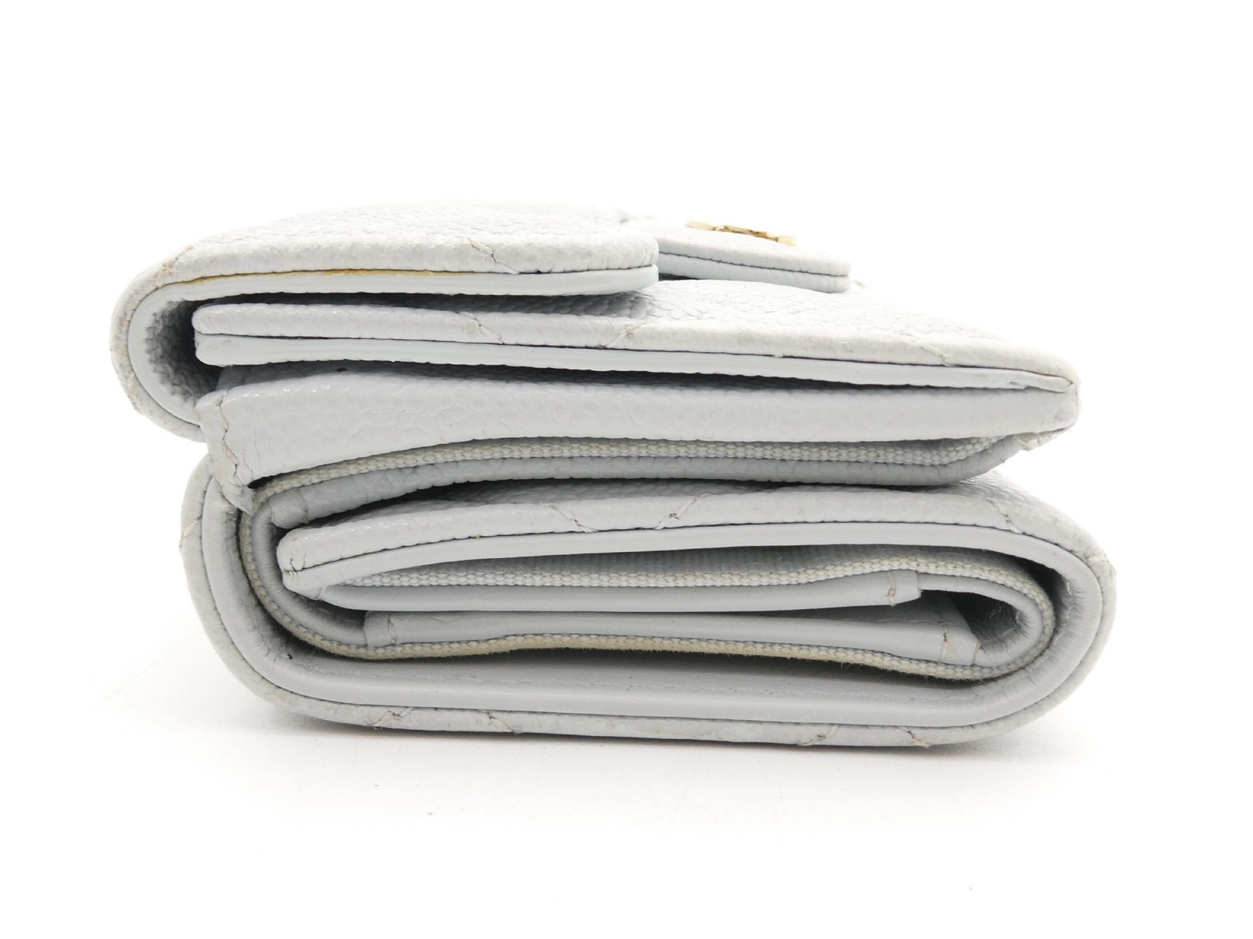 Matelassé Coco Mark Caviar Skin Tri-fold Wallet — view 4