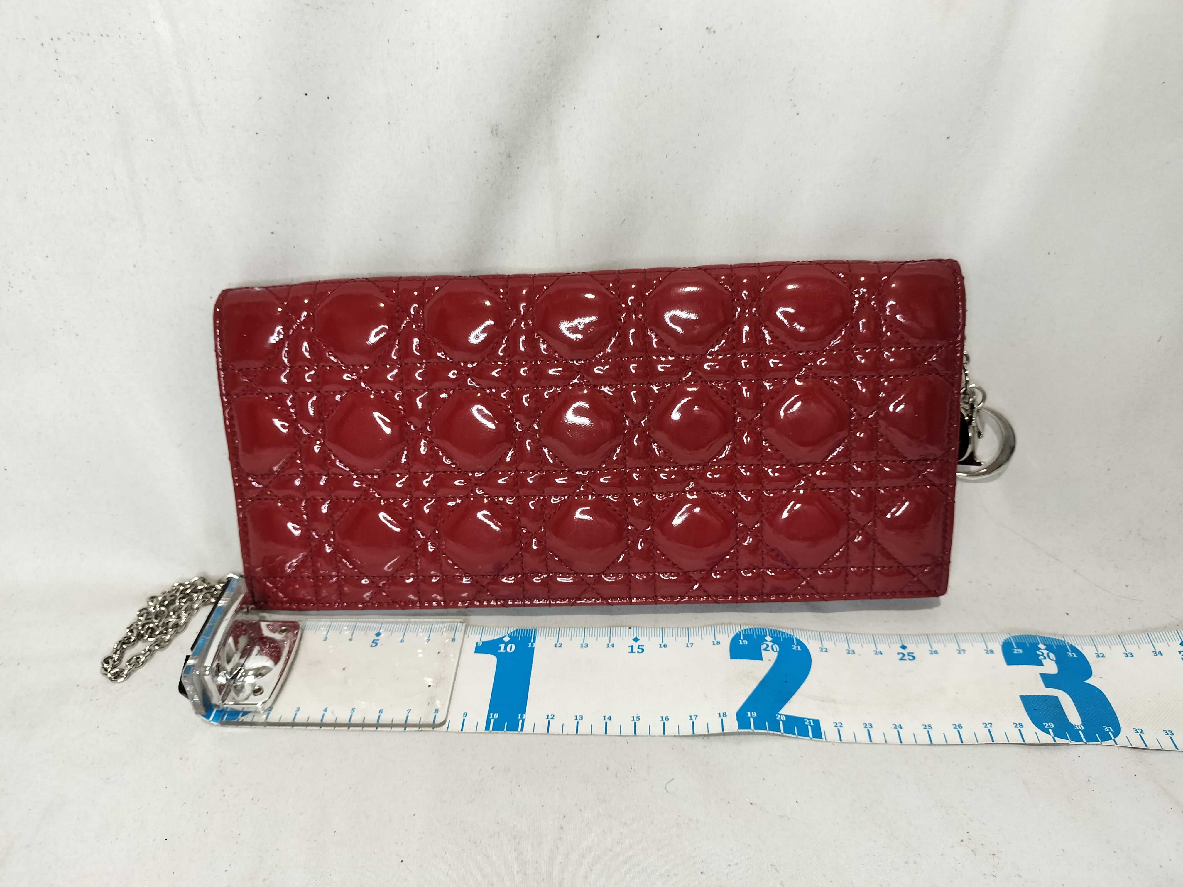 Lady Dior Chain Shoulder Bag (Red) — view 2