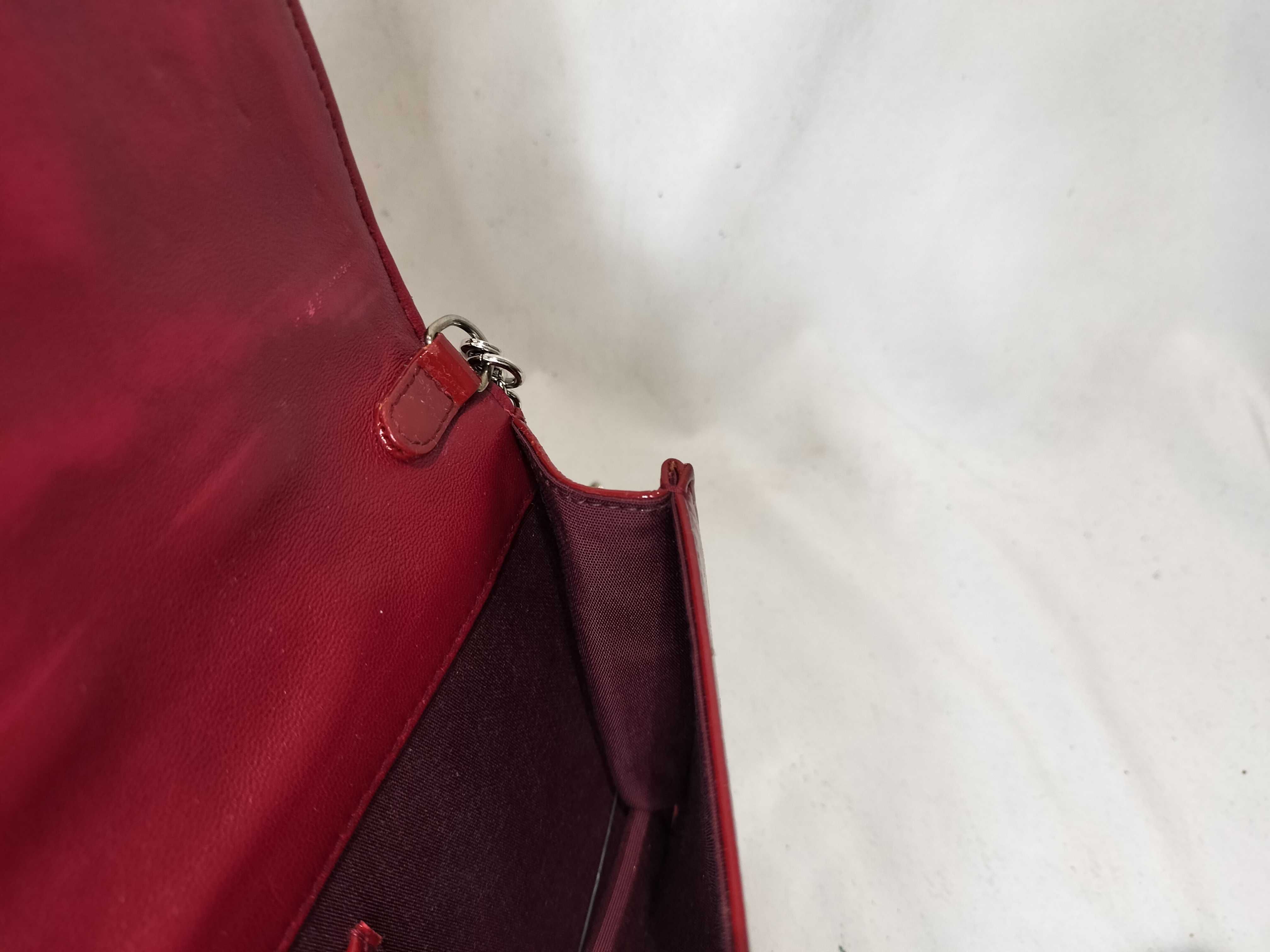 Lady Dior Chain Shoulder Bag (Red) — view 11