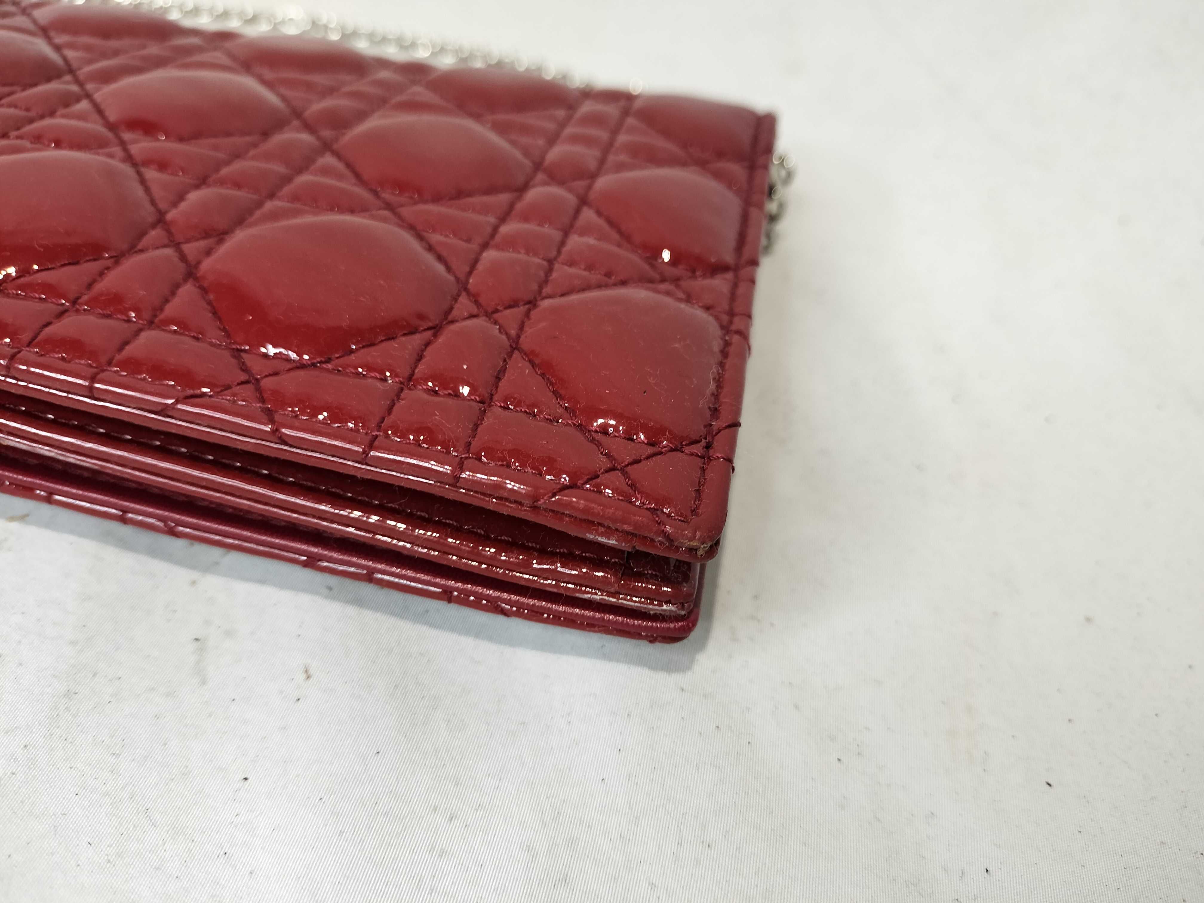 Lady Dior Chain Shoulder Bag (Red) — view 6