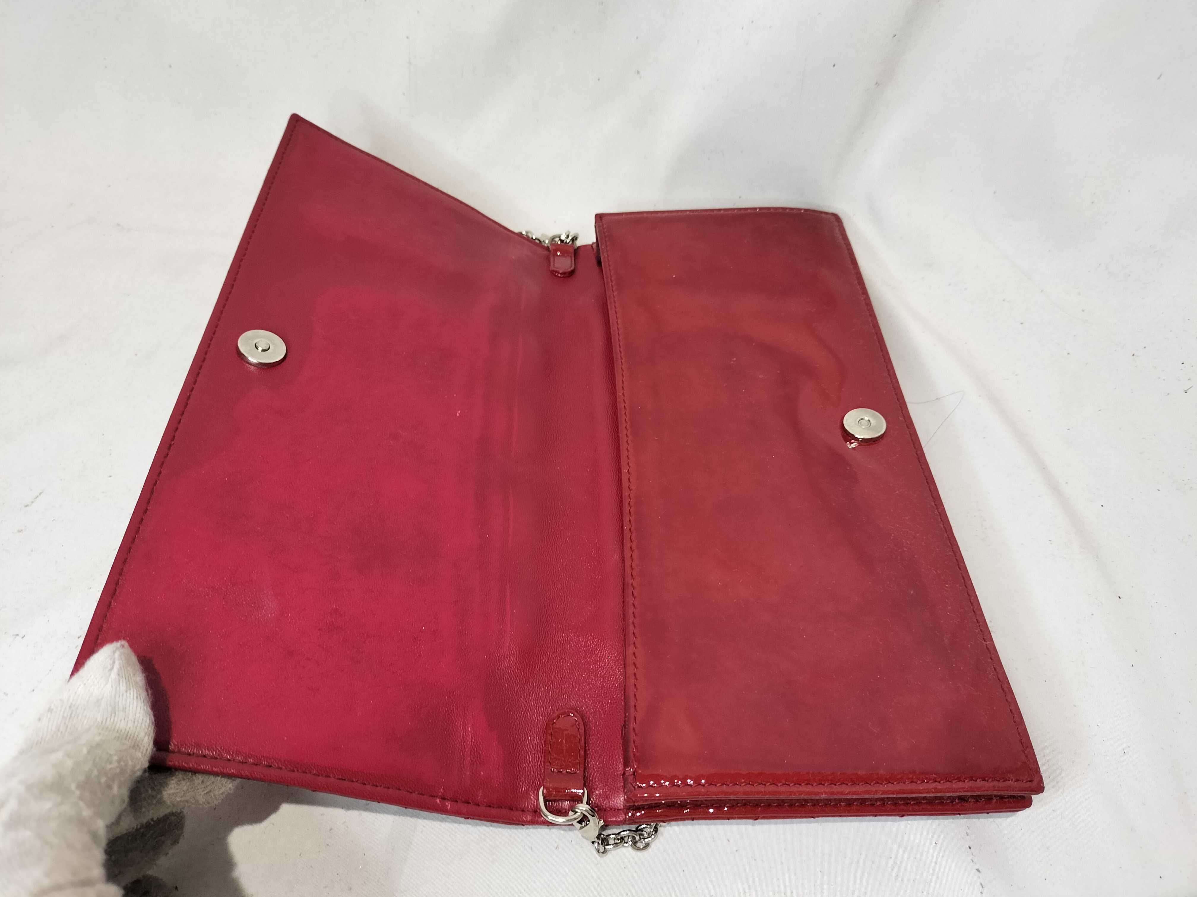 Lady Dior Chain Shoulder Bag (Red) — view 8