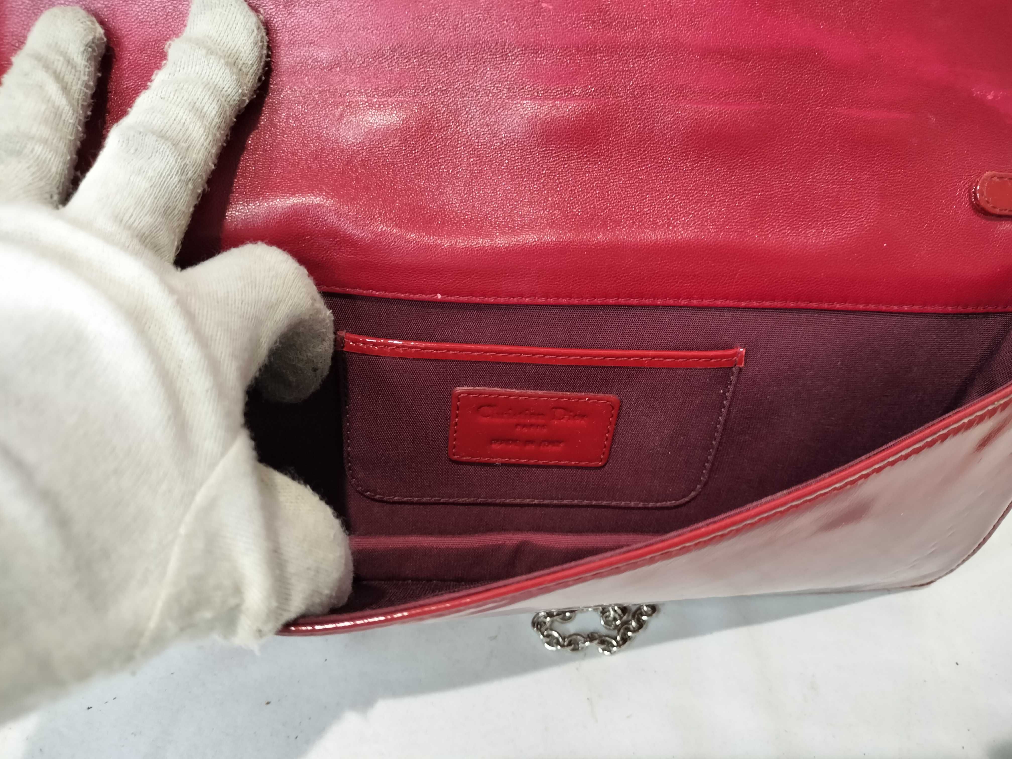 Lady Dior Chain Shoulder Bag (Red) — view 9
