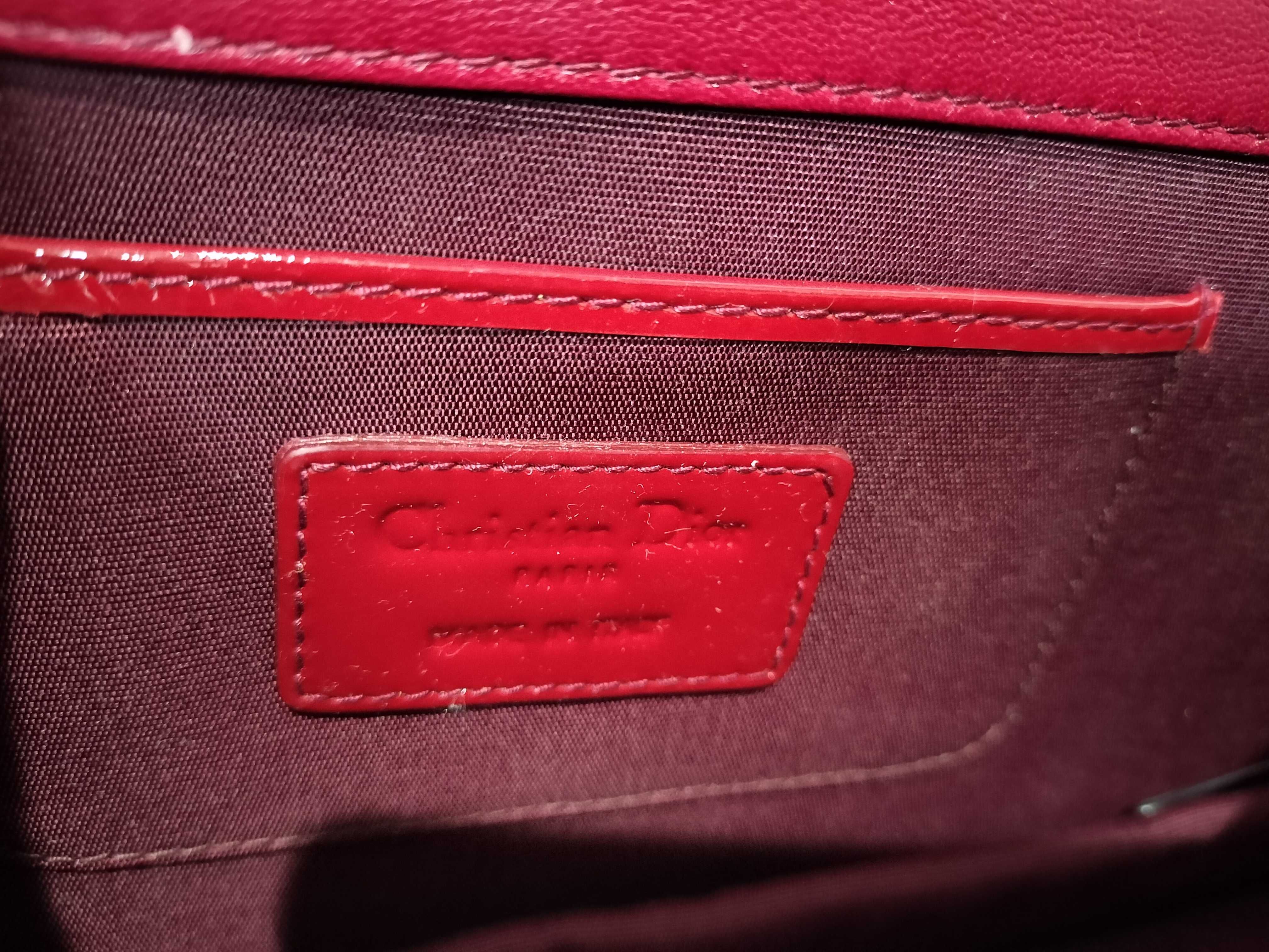 Lady Dior Chain Shoulder Bag (Red) — view 10