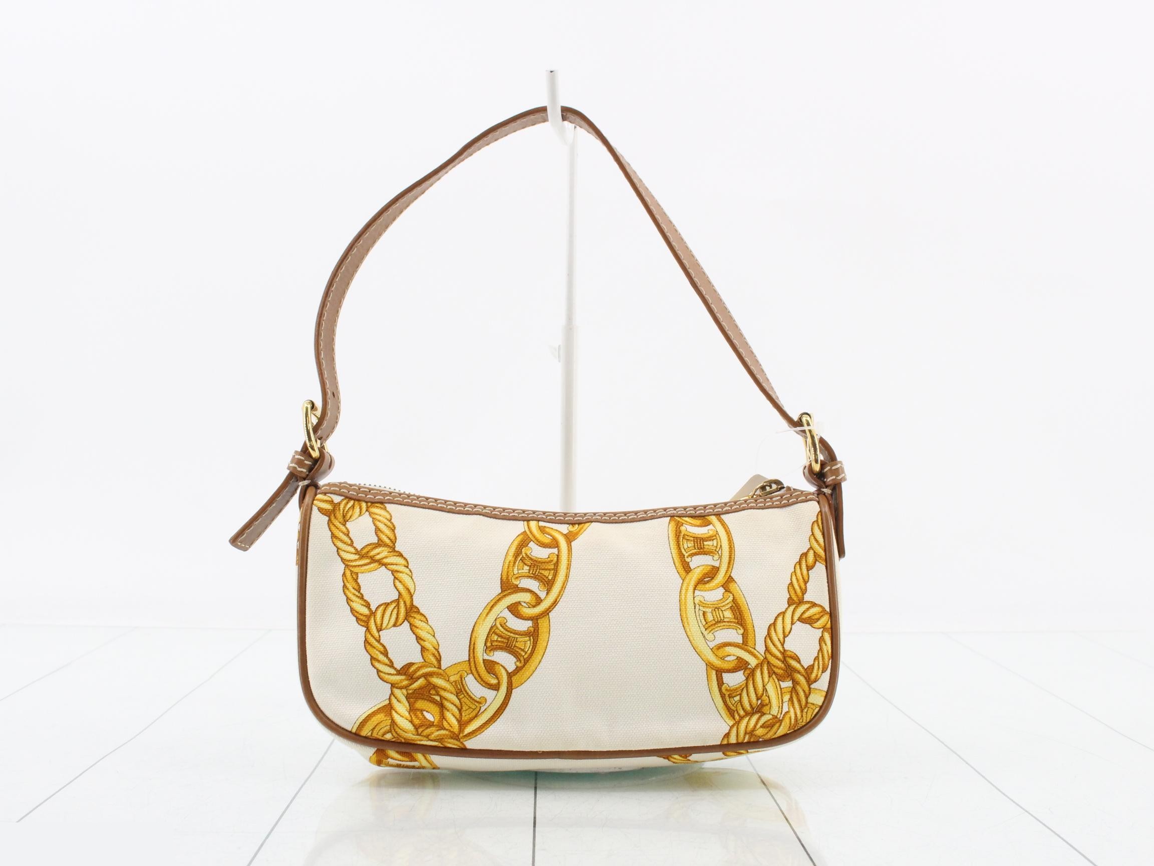 Triomphe Chain Canvas One-Shoulder Bag — view 2