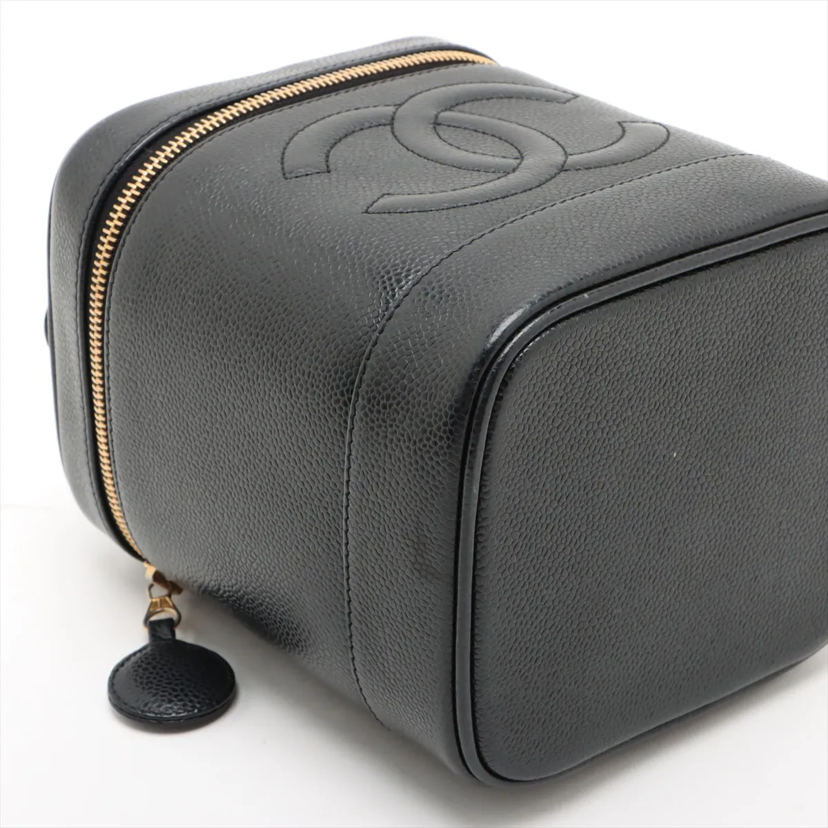 Cocomark caviar skin vanity bag black gold hardware 6856837 6th series — view 4