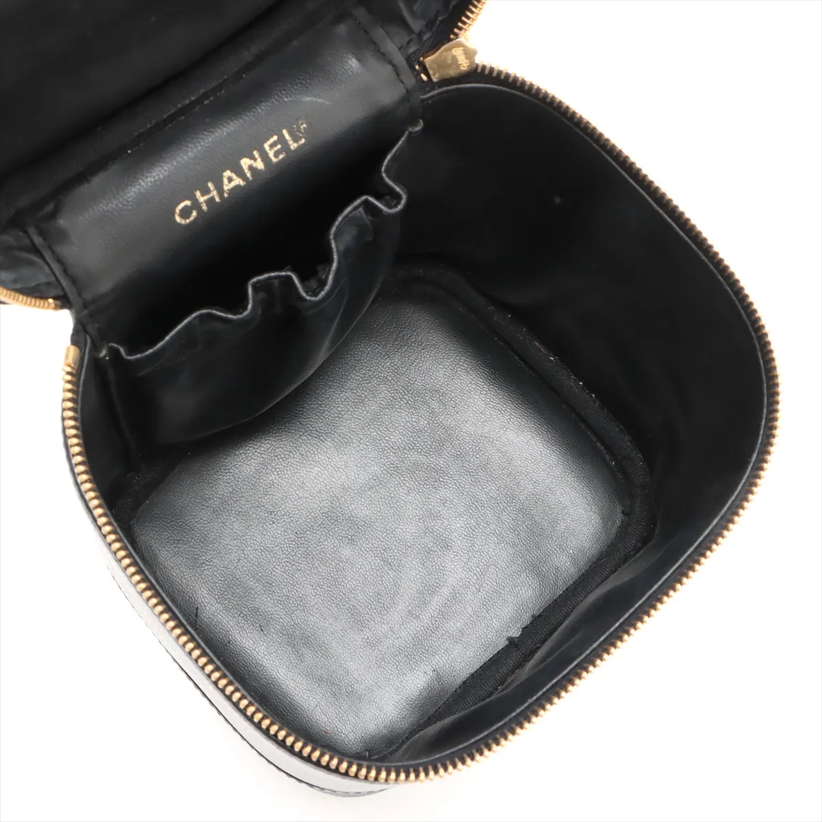 Cocomark caviar skin vanity bag black gold hardware 6856837 6th series — view 7