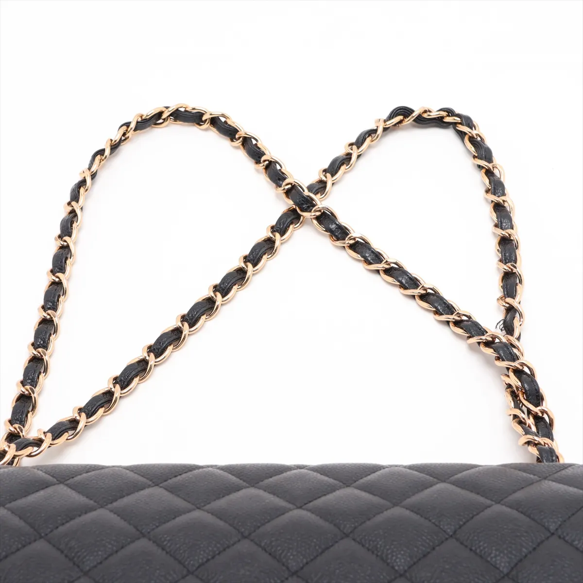 [Individually packaged] Chanel Large Matelassé 34 Maxi Caviar Skin Double Flap Double Chain Bag, Black with Gold Hardware, 1534772, Serial Number , A58601 — view 6