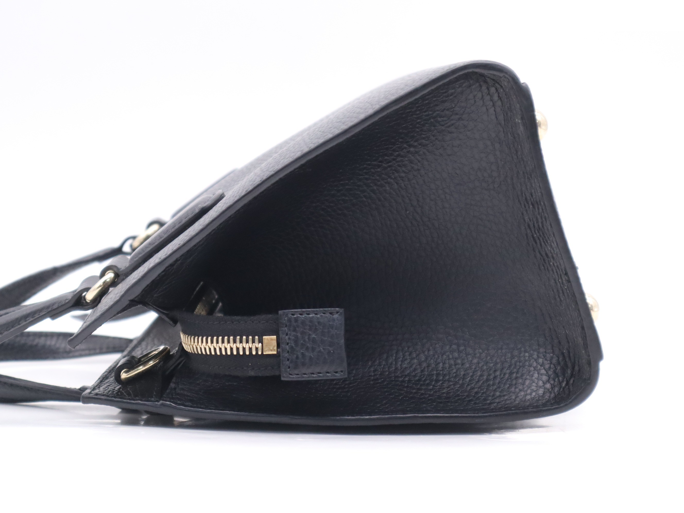 Leather Soho Interlocking G 2-Way Handbag, Black, Gold Hardware — view 3
