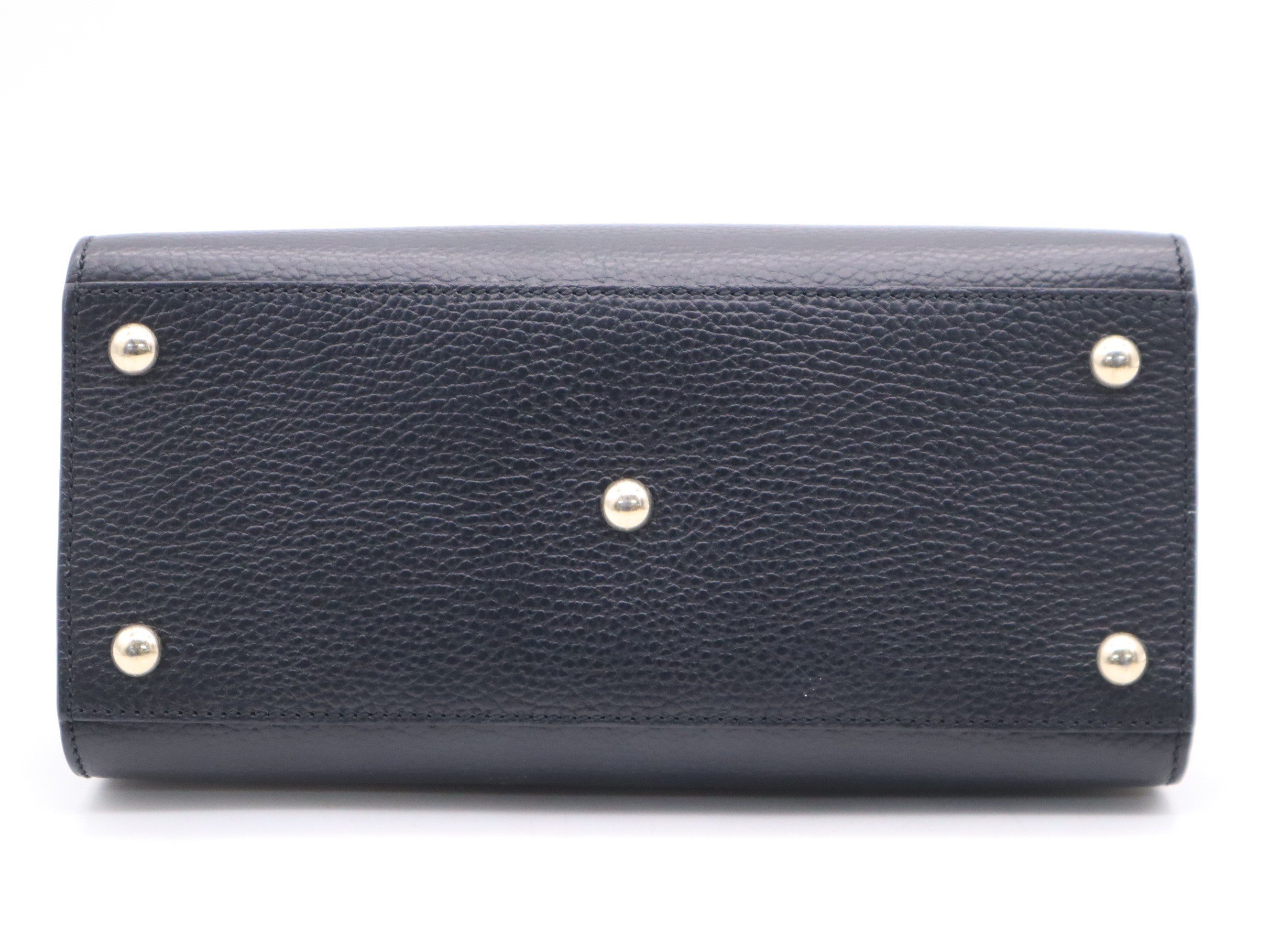 Leather Soho Interlocking G 2-Way Handbag, Black, Gold Hardware — view 4
