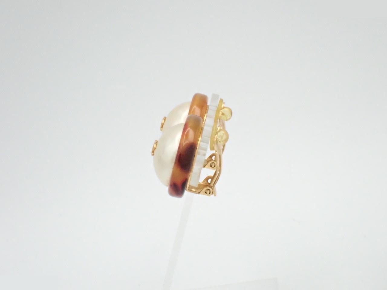 Coco Mark Pearl Tortoiseshell Earrings — view 3