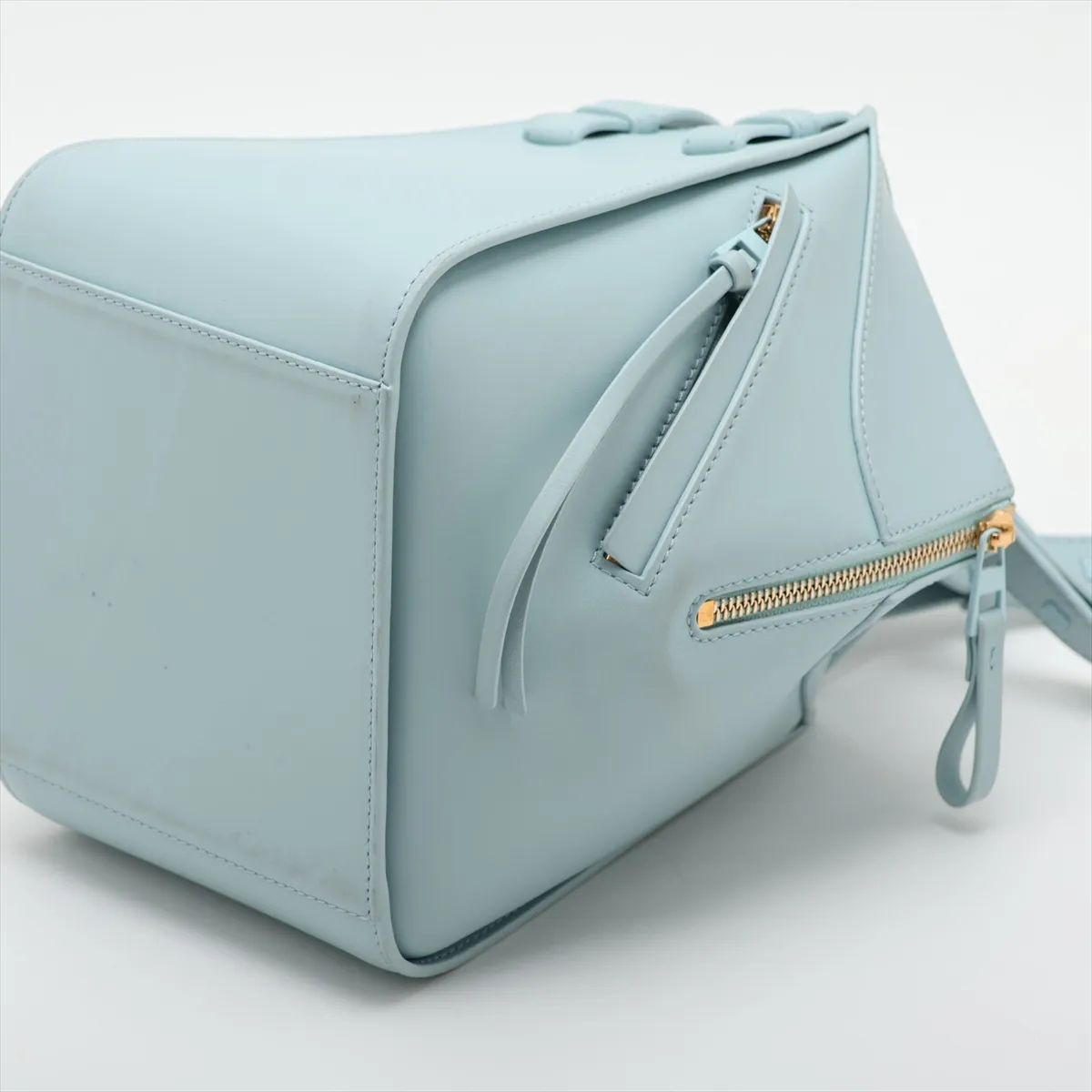 Hammock Compact Leather 2-Way Handbag, Blue — view 3