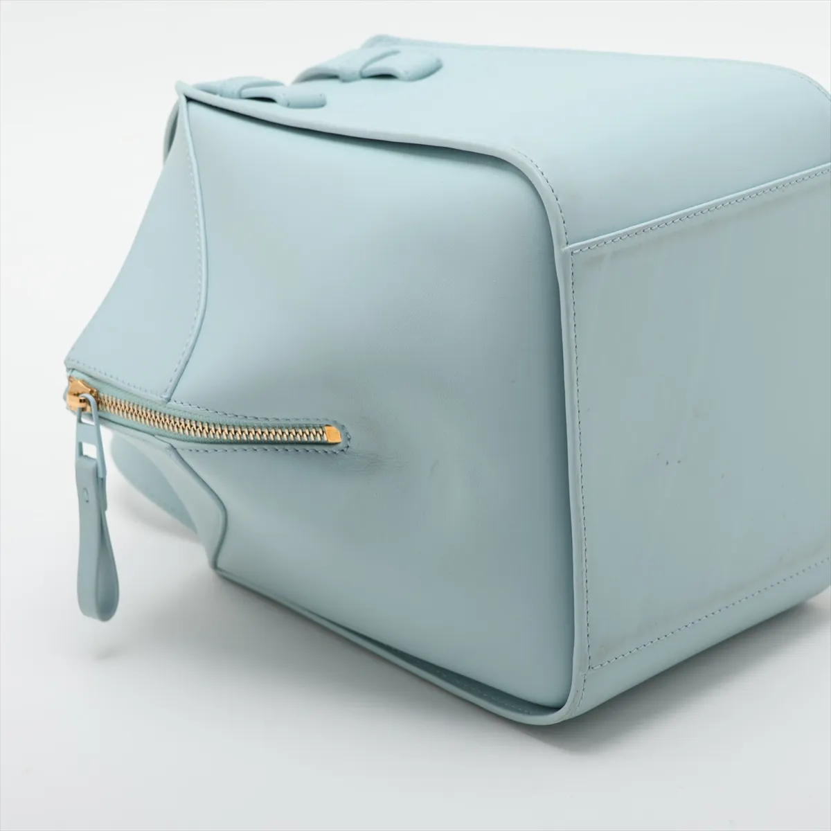 Hammock Compact Leather 2-Way Handbag, Blue — view 4