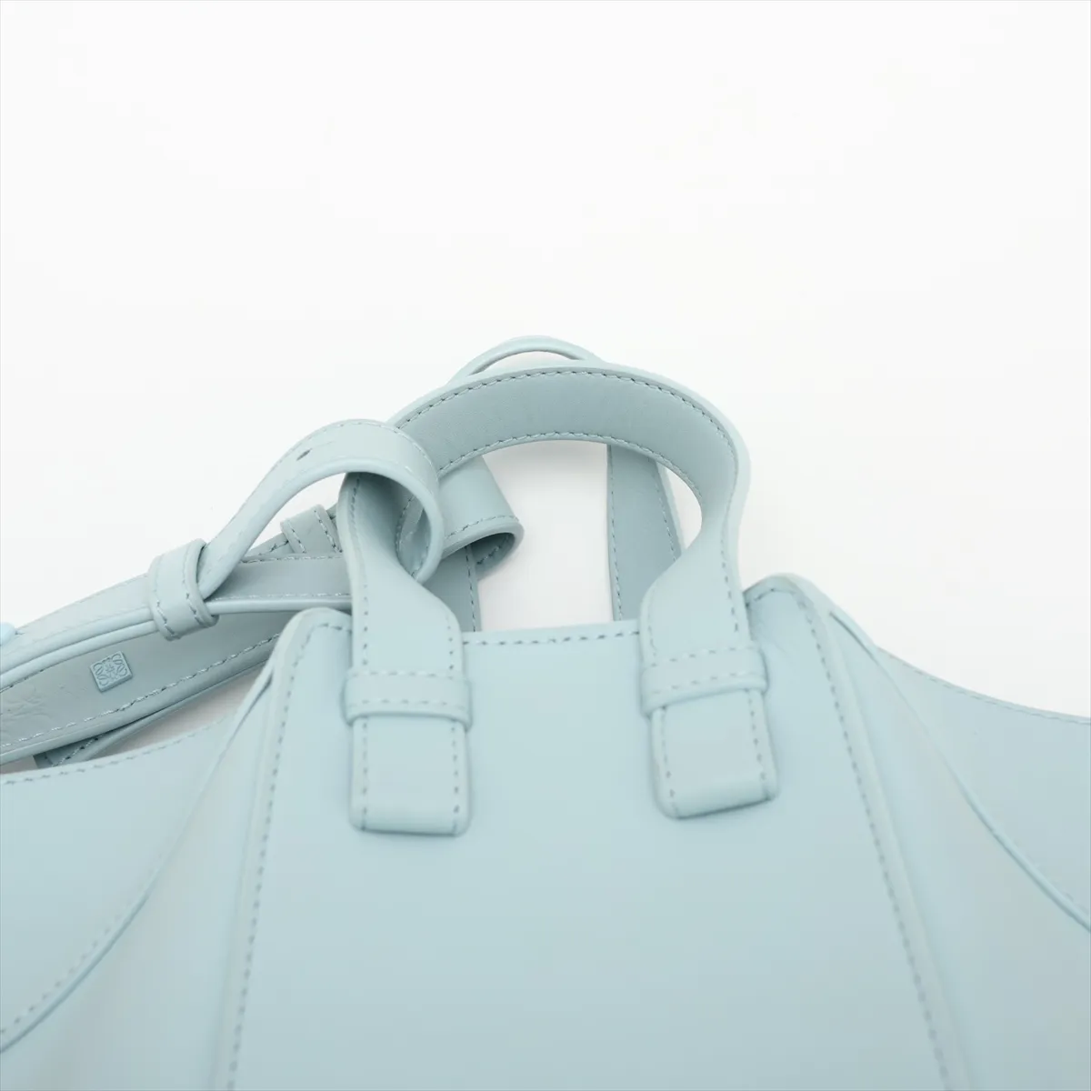 Hammock Compact Leather 2-Way Handbag, Blue — view 6