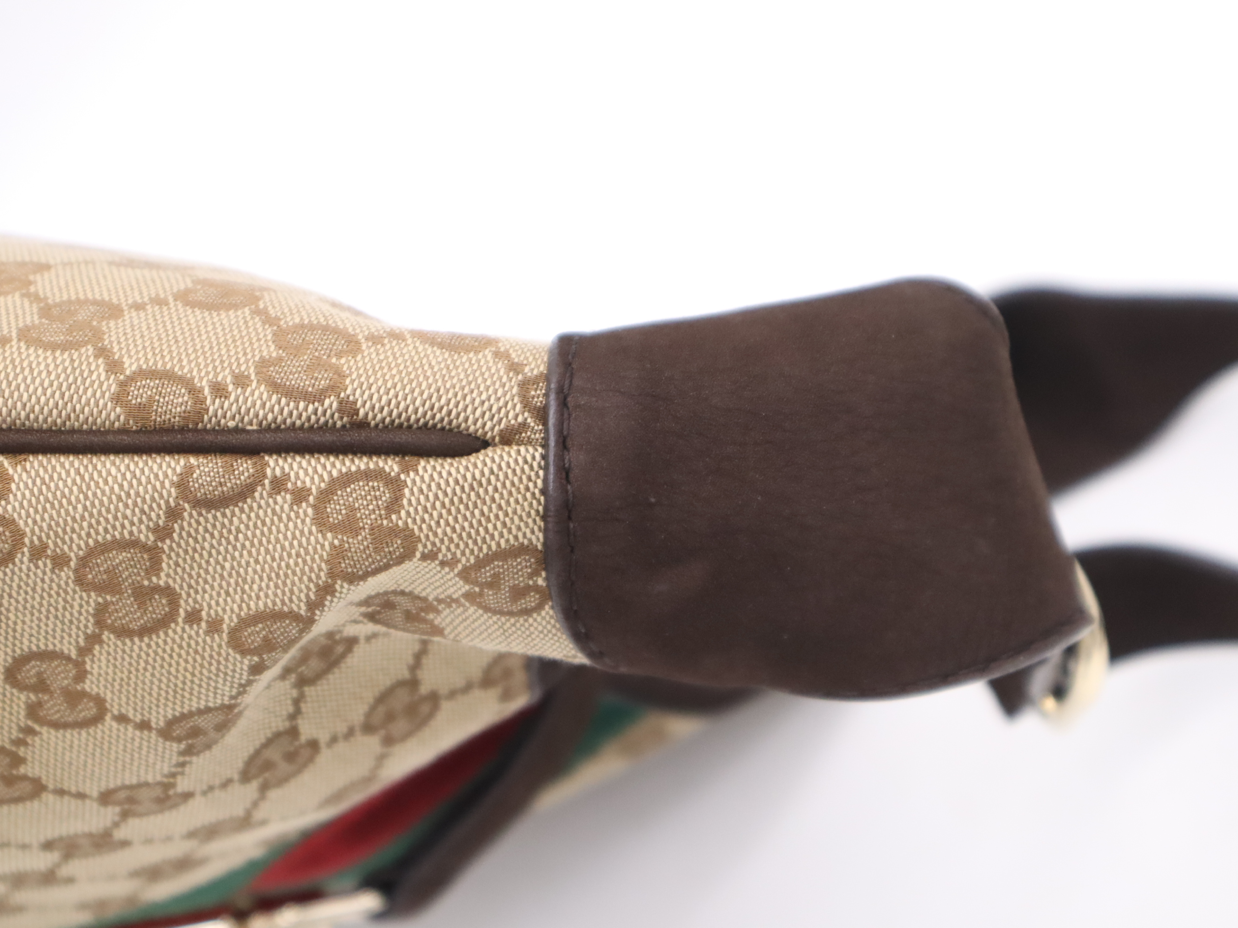 277520 GG Canvas x Leather Jackie Sherry Line Brown Gold Hardware Shoulder Bag — view 7