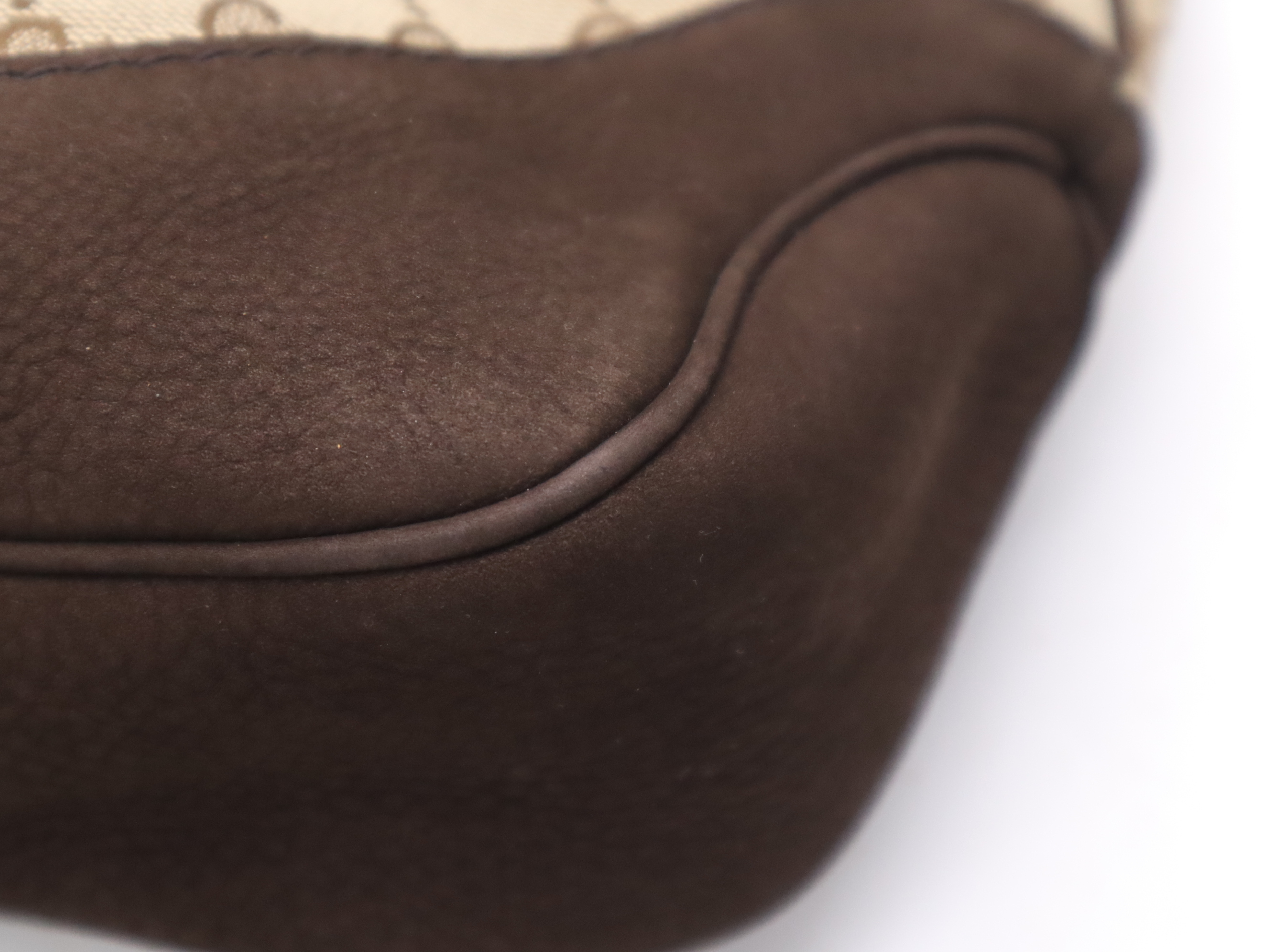 277520 GG Canvas x Leather Jackie Sherry Line Brown Gold Hardware Shoulder Bag — view 9