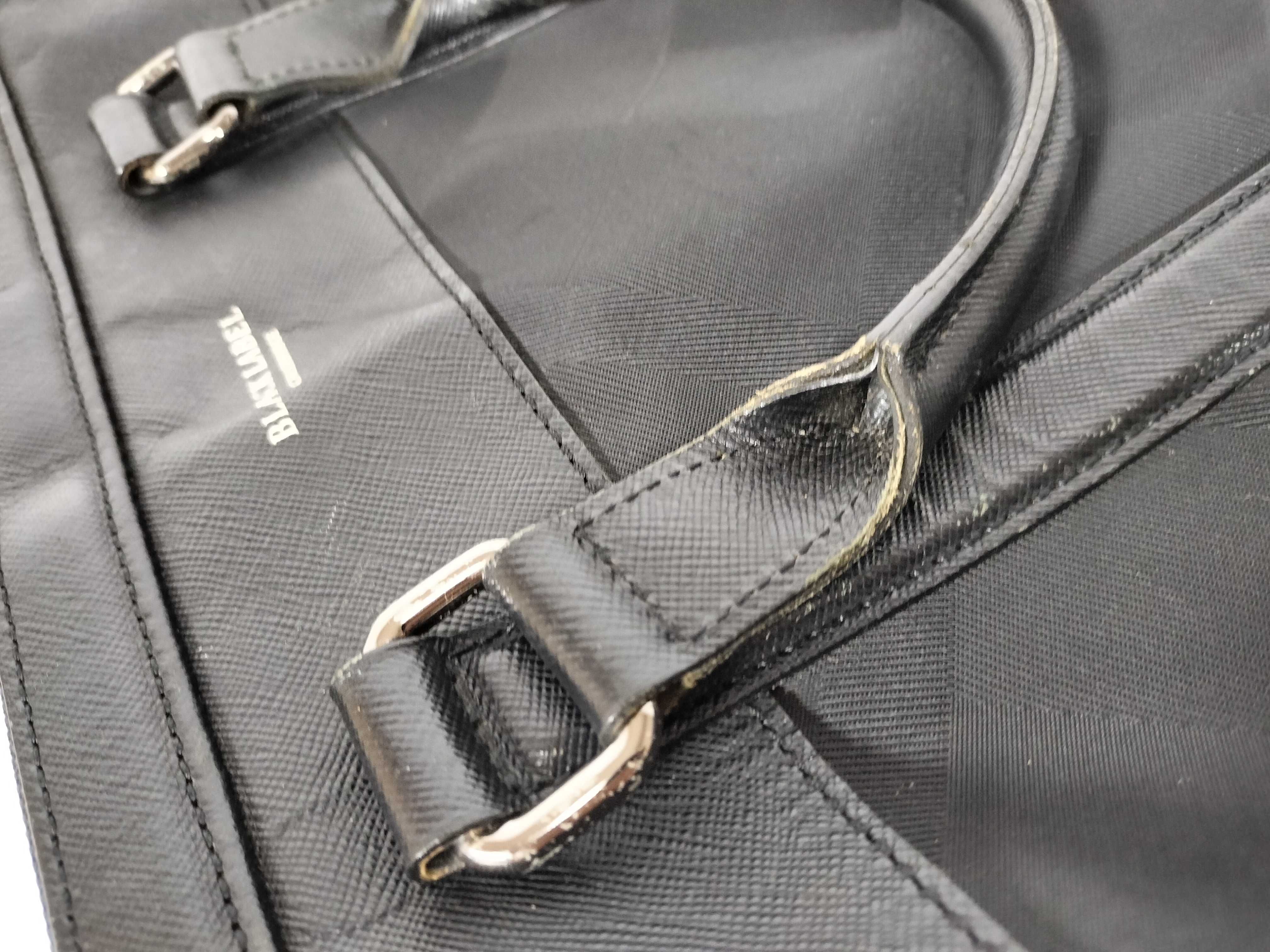 BLACK LABEL Shadow Check Business Bag Briefcase Nylon x Leather Black Business Bag — view 5