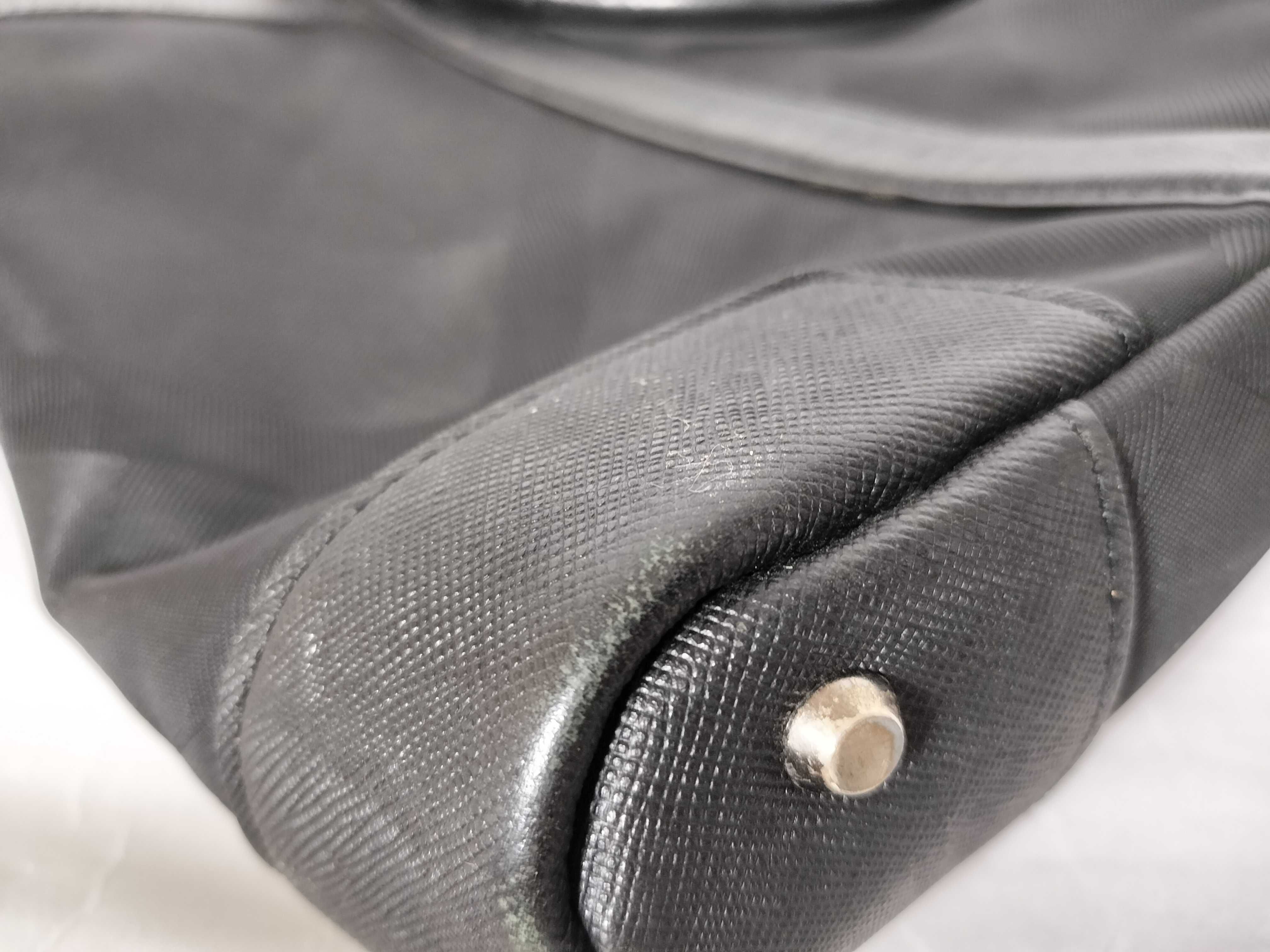 BLACK LABEL Shadow Check Business Bag Briefcase Nylon x Leather Black Business Bag — view 6
