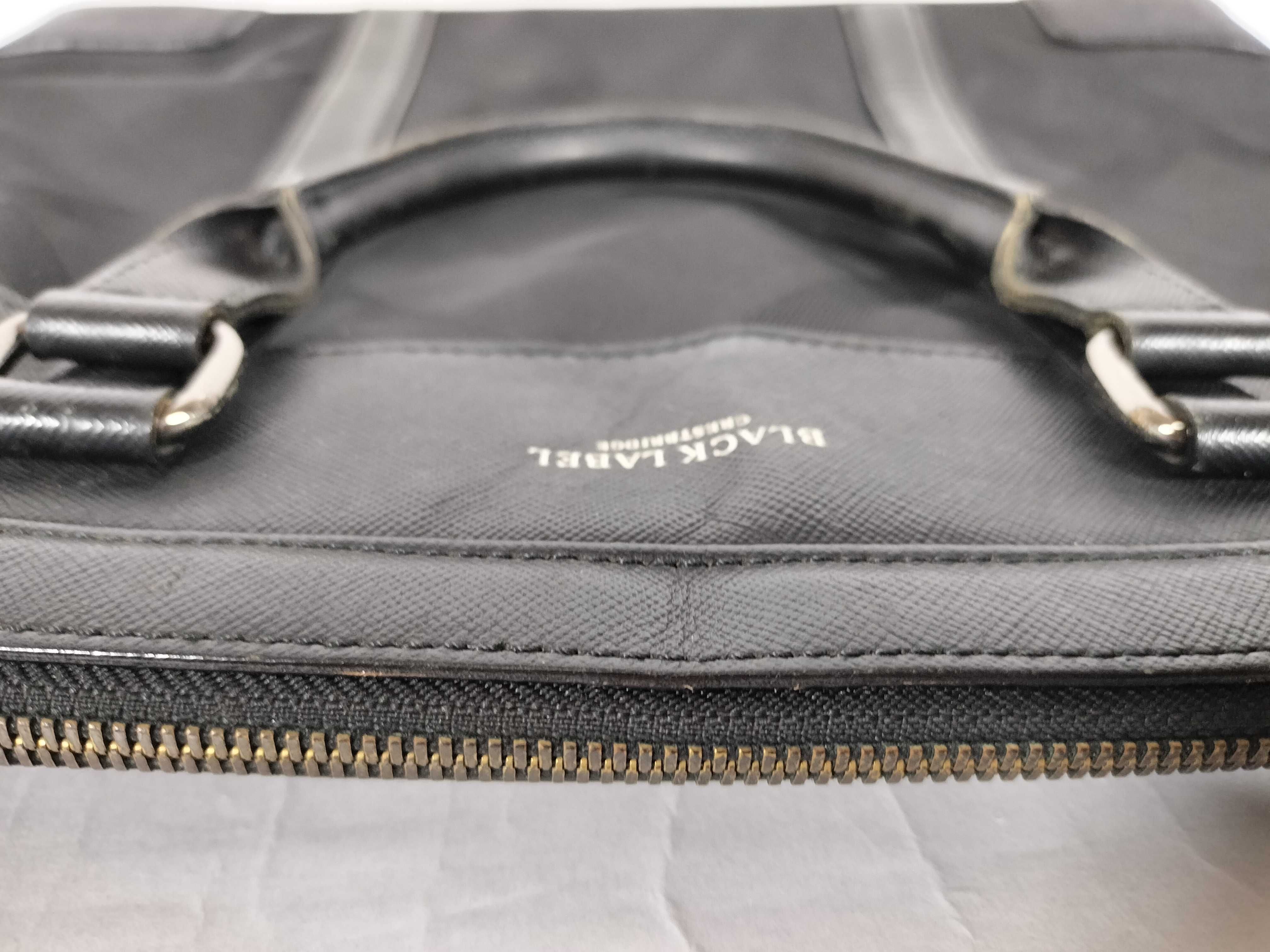 BLACK LABEL Shadow Check Business Bag Briefcase Nylon x Leather Black Business Bag — view 9