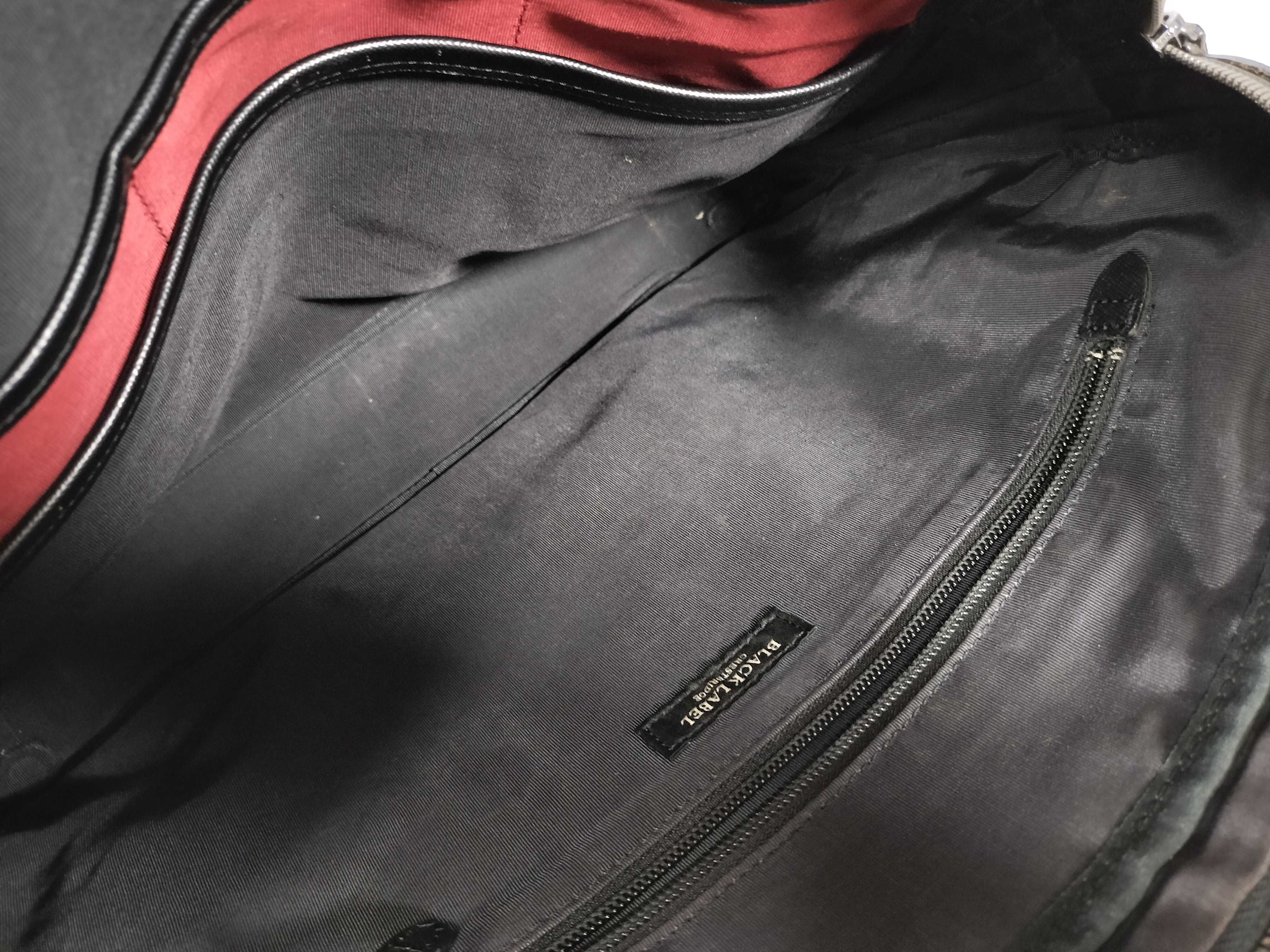 BLACK LABEL Shadow Check Business Bag Briefcase Nylon x Leather Black Business Bag — view 10