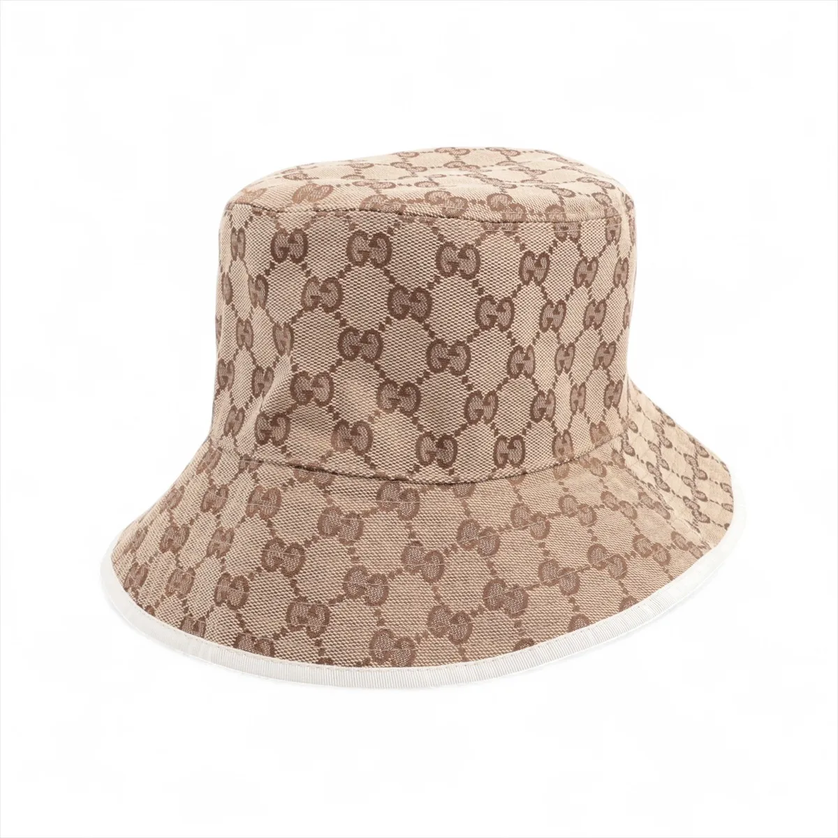 768481 GG Canvas Hat M 58cm Polyester x Cotton Beige