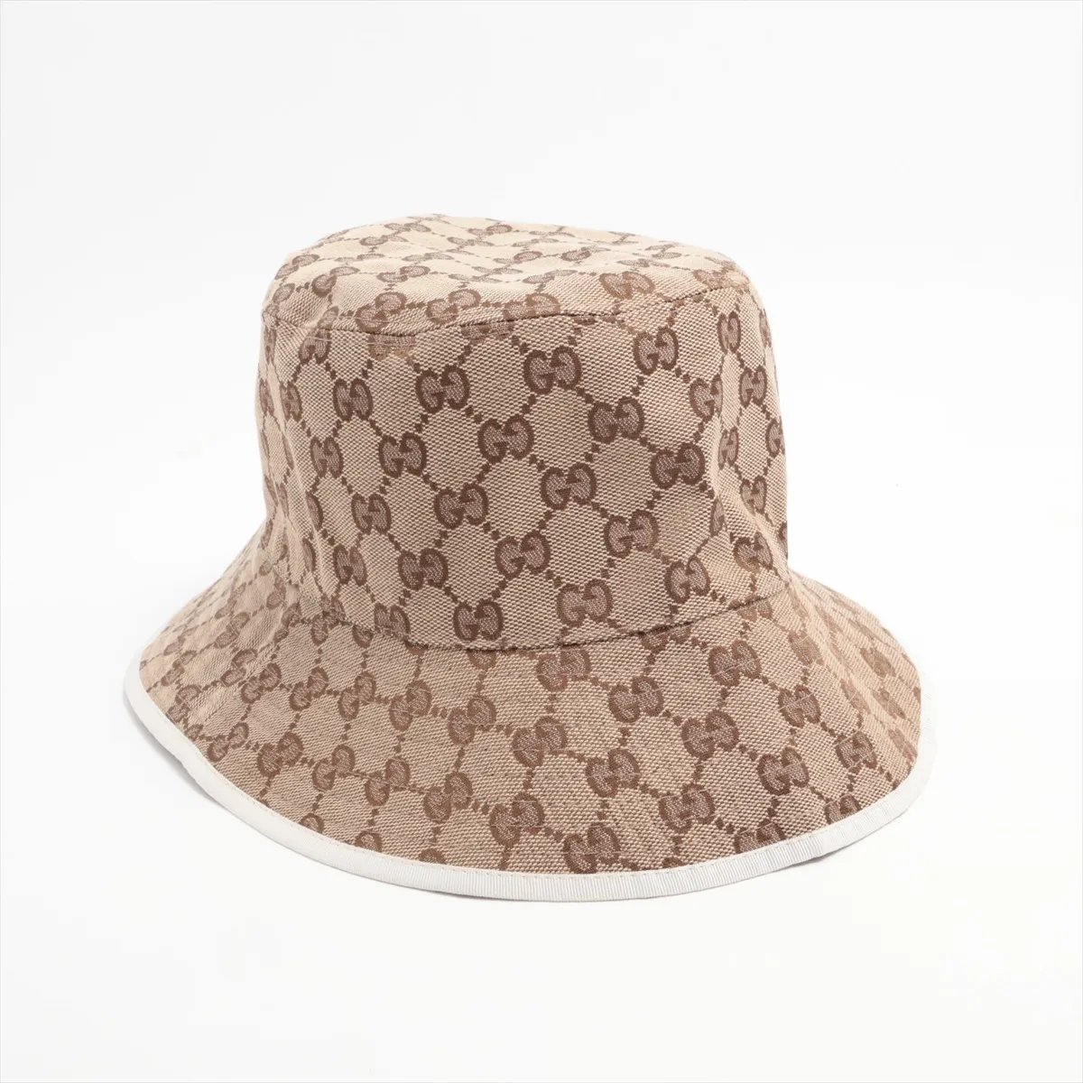 768481 GG Canvas Hat M 58cm Polyester x Cotton Beige — view 2