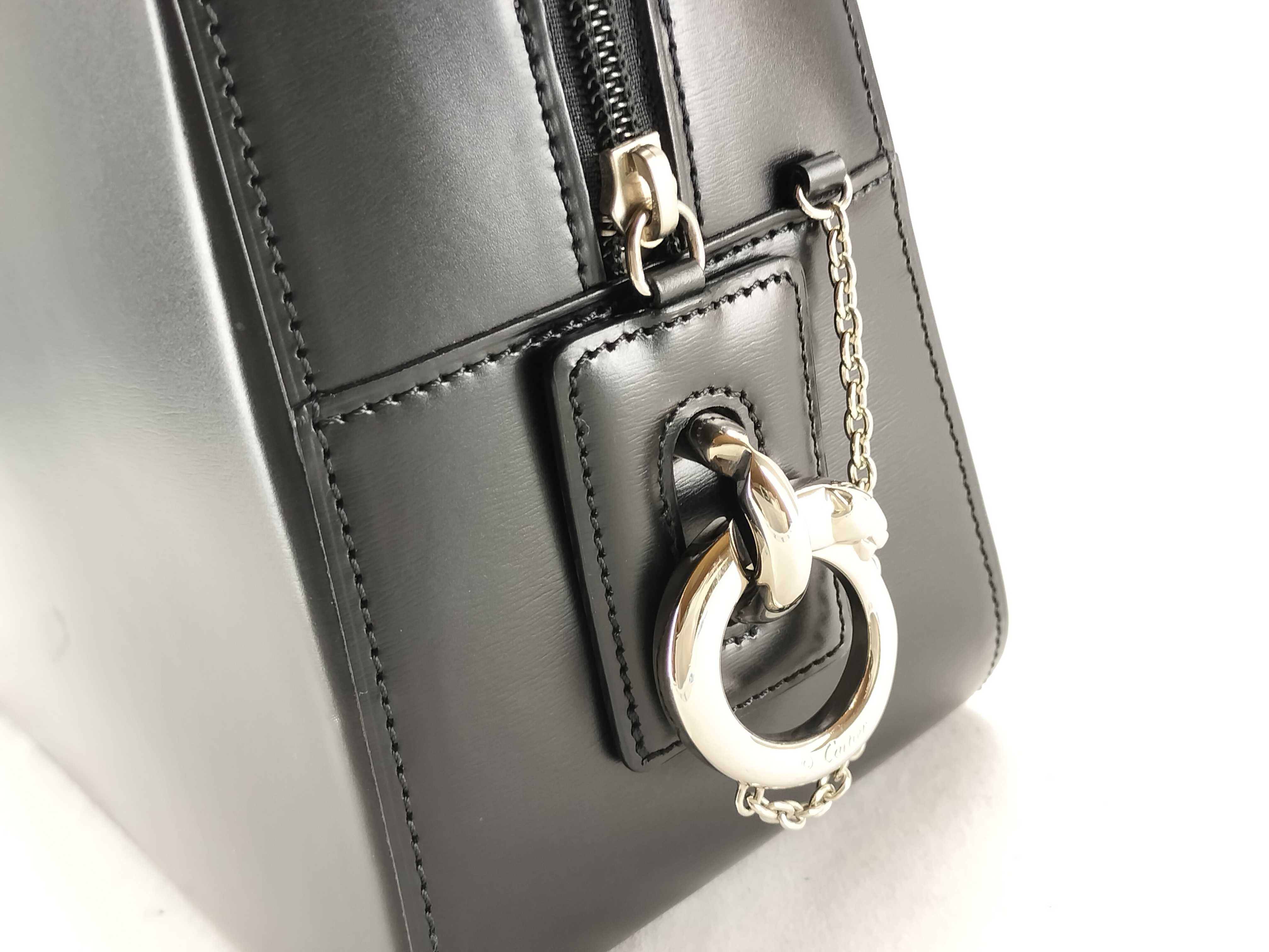 Panthère Leather Handbag, Black — view 13