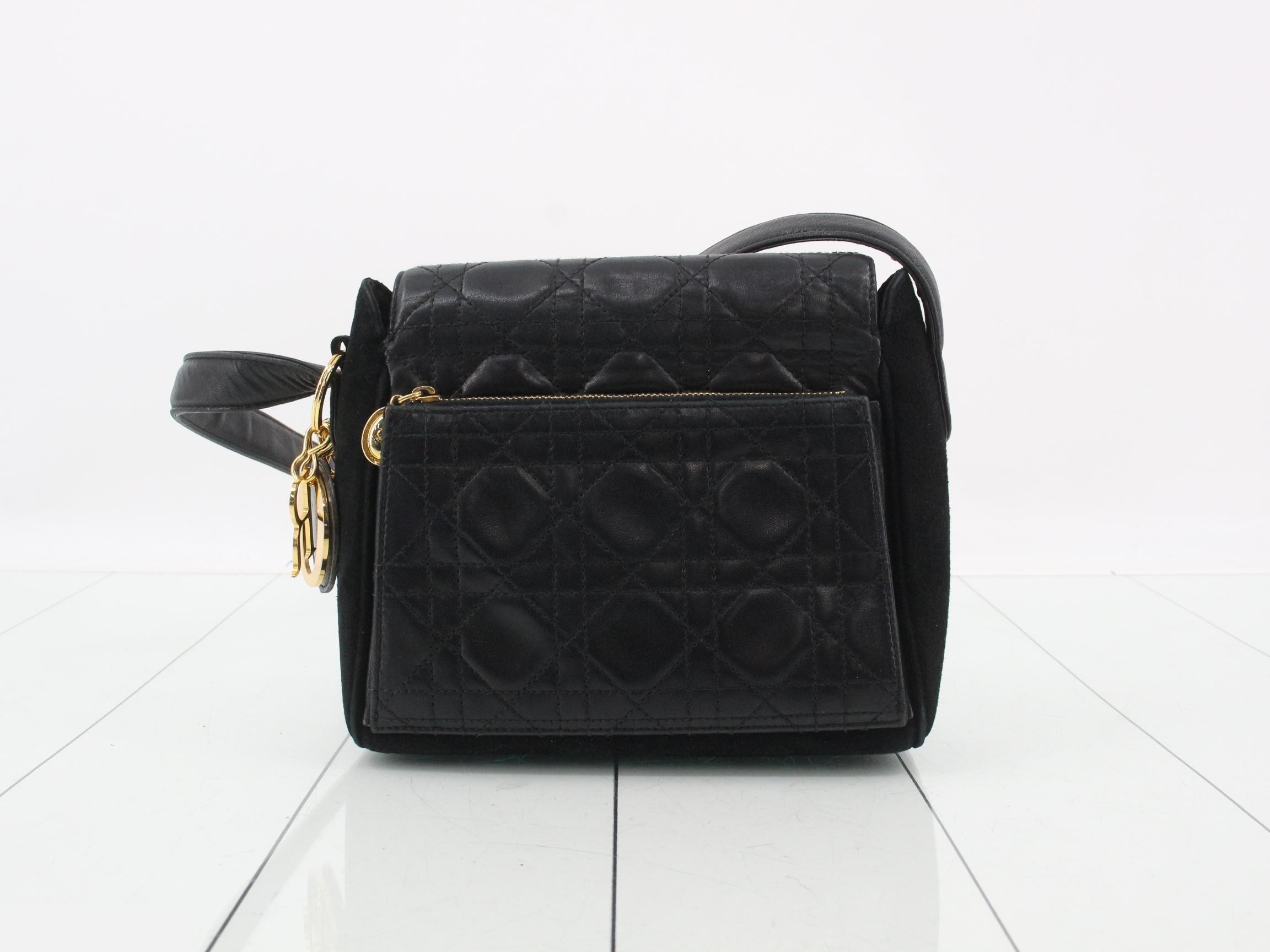 Other lines: Bags & Shoulder Bags - Cannage Suede Leather Black — view 2