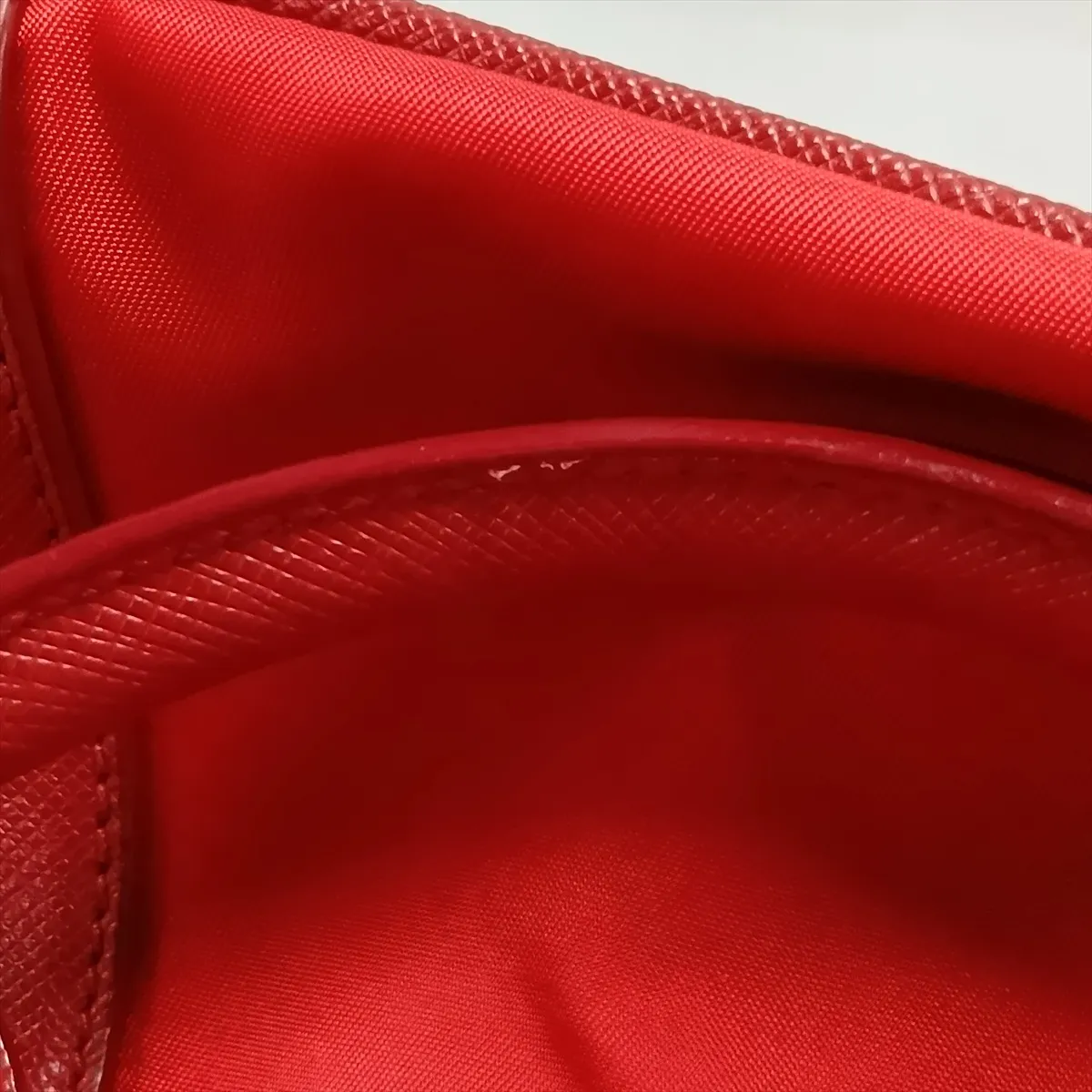 Tessuto Saffiano Nylon x Leather 2-Way Handbag, Red — view 15