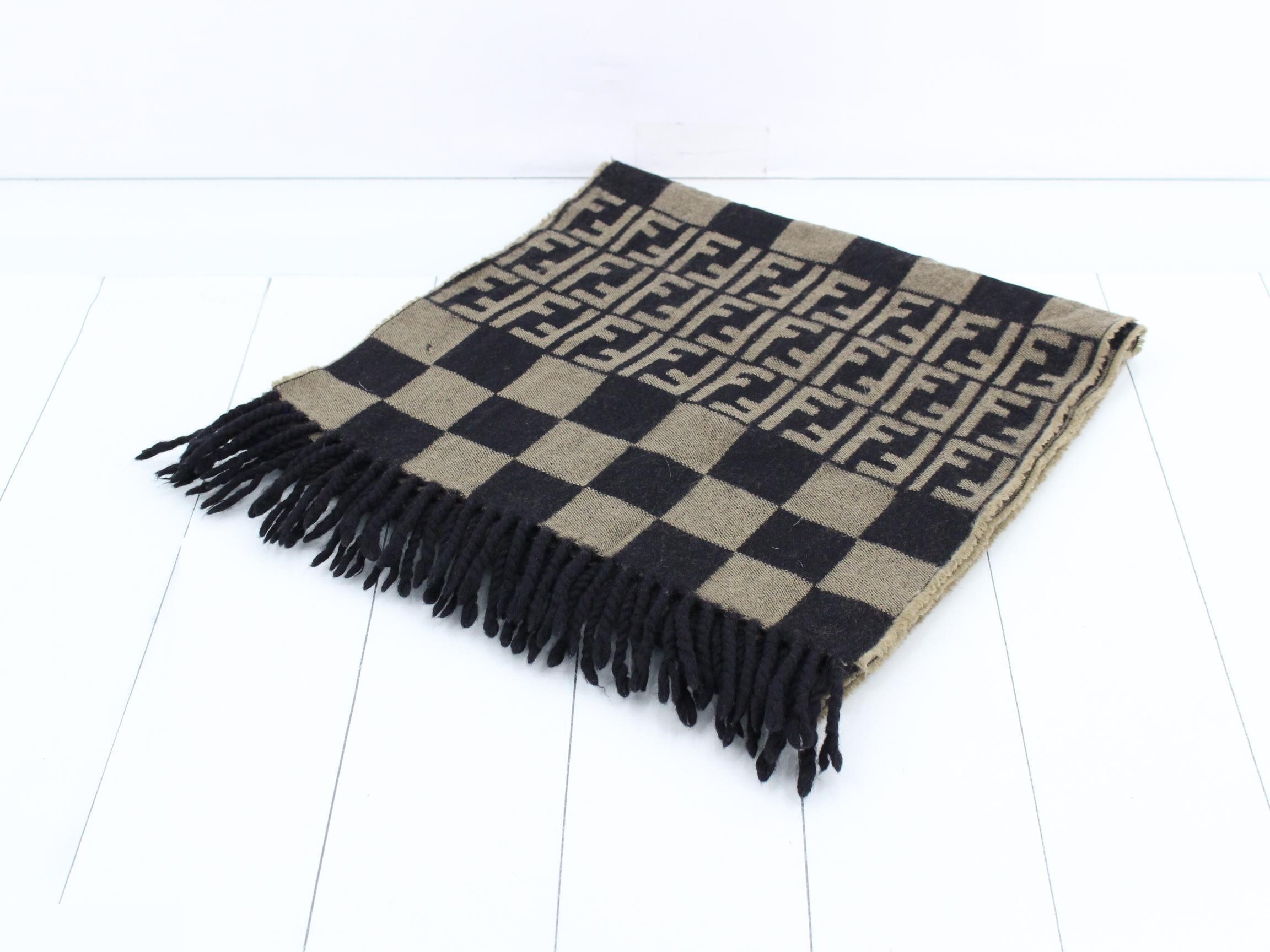 Zucca Stripe Scarf, Green and Black