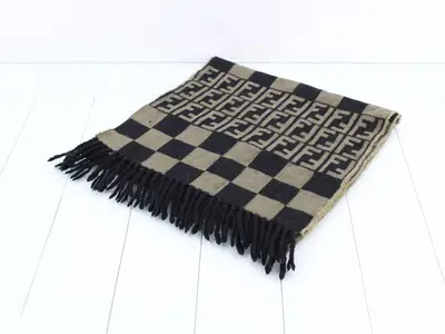 Zucca Stripe Scarf, Green and Black