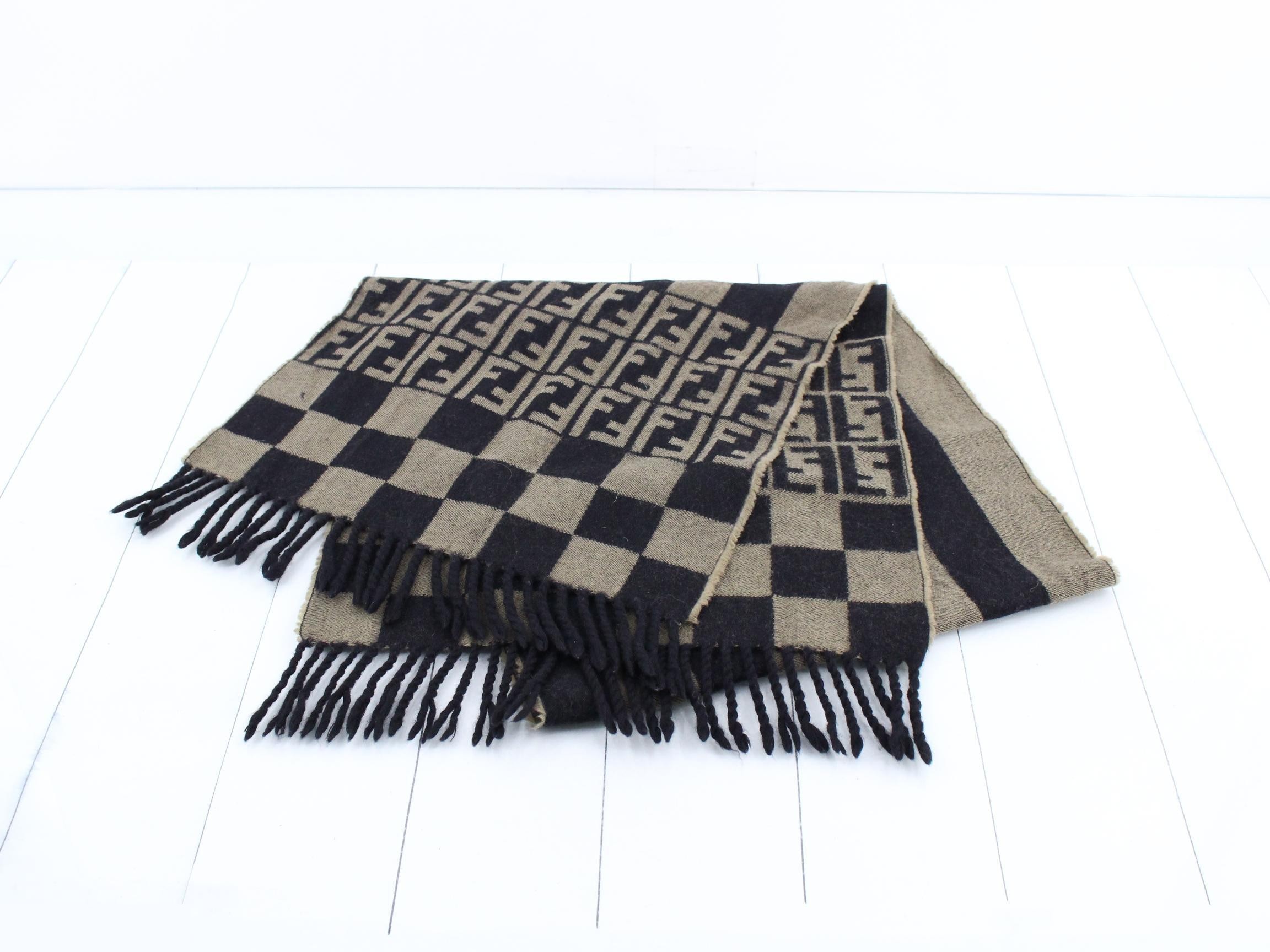 Zucca Stripe Scarf, Green and Black — view 2