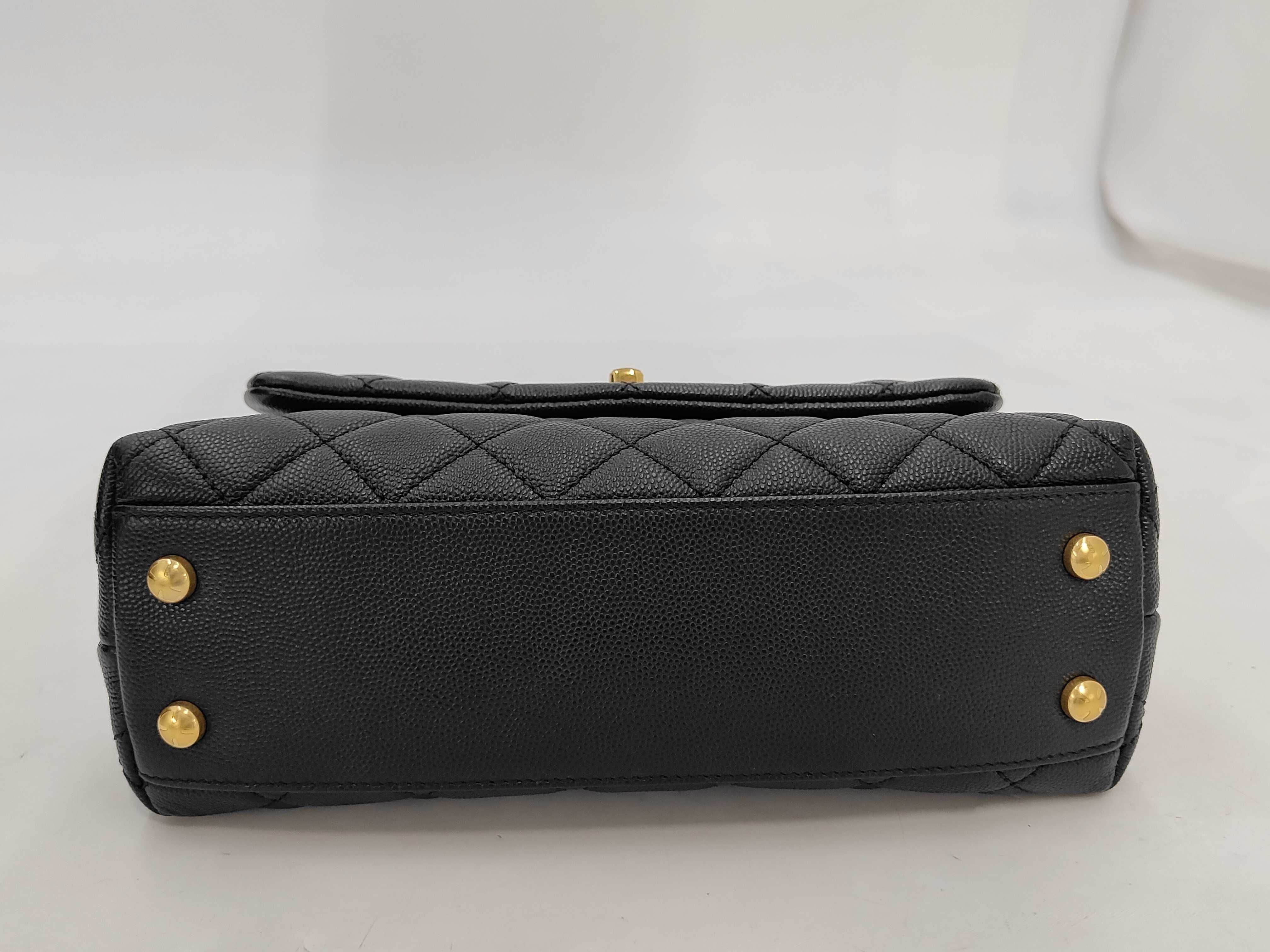 Coco Handle Small Matelassé Caviar Black GP Shoulder Bag — view 4