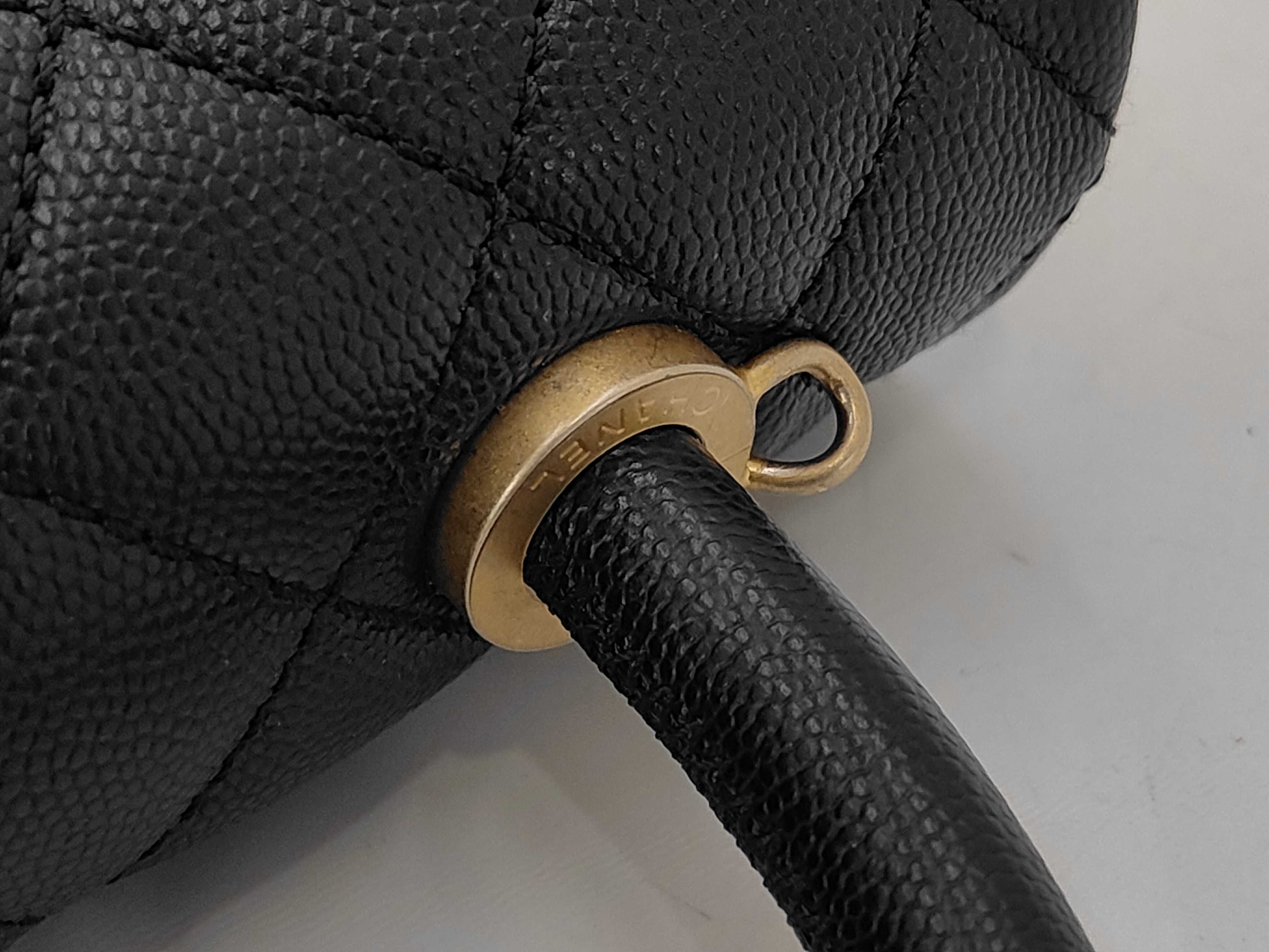 Coco Handle Small Matelassé Caviar Black GP Shoulder Bag — view 7