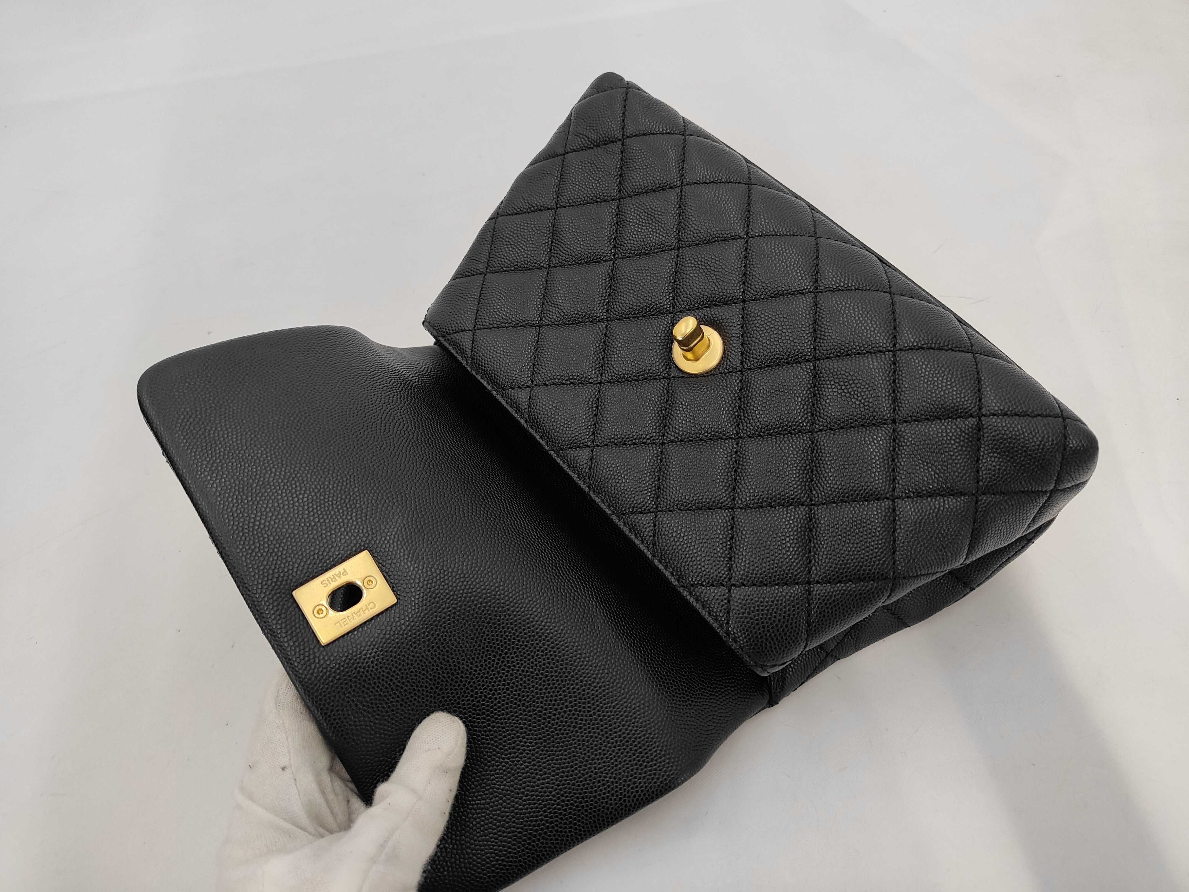 Coco Handle Small Matelassé Caviar Black GP Shoulder Bag — view 8