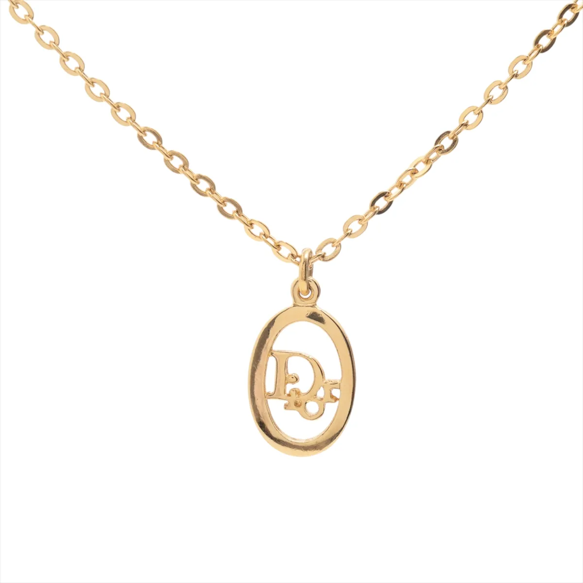 logo necklace, GP gold,
